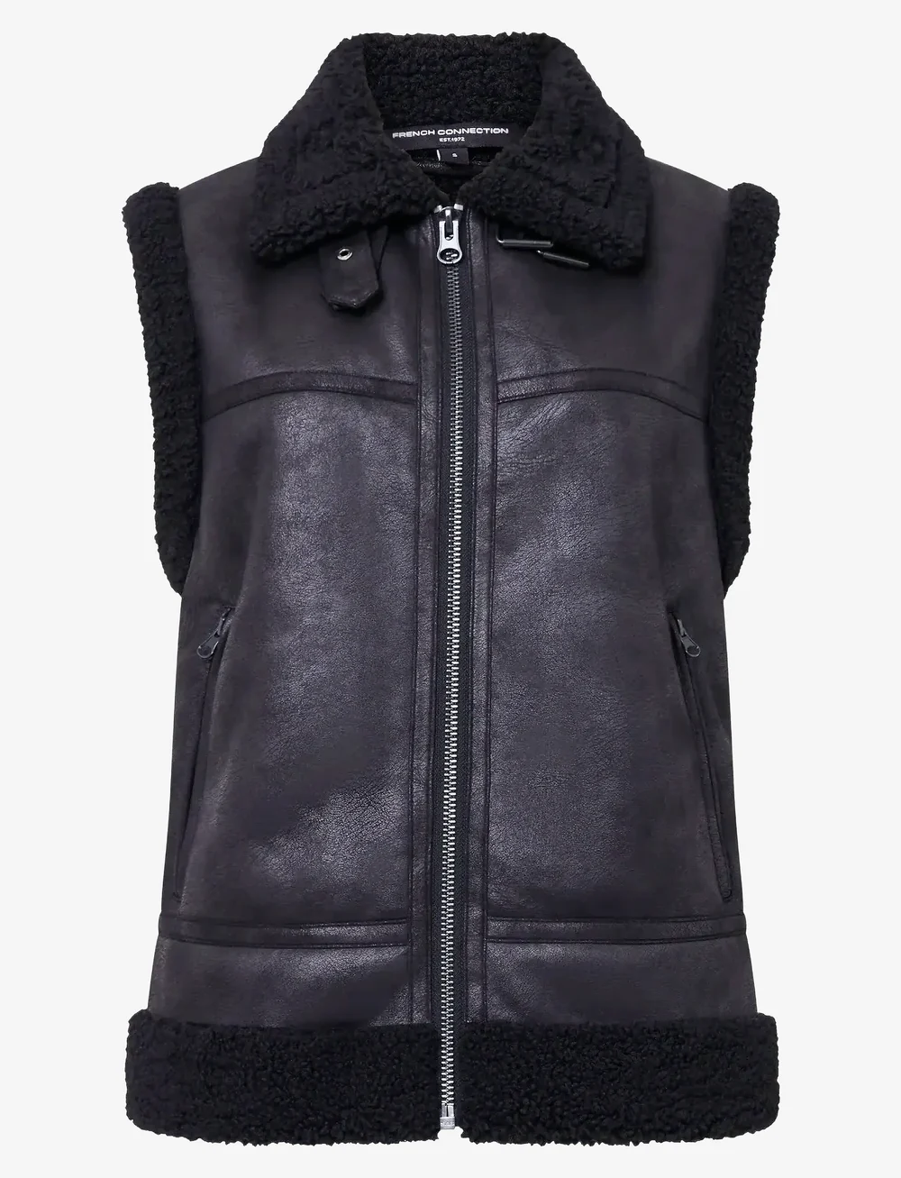 French Connection - CAMRY FAUX SUEDE S/LESS GILET - herbstjacken - black - 1