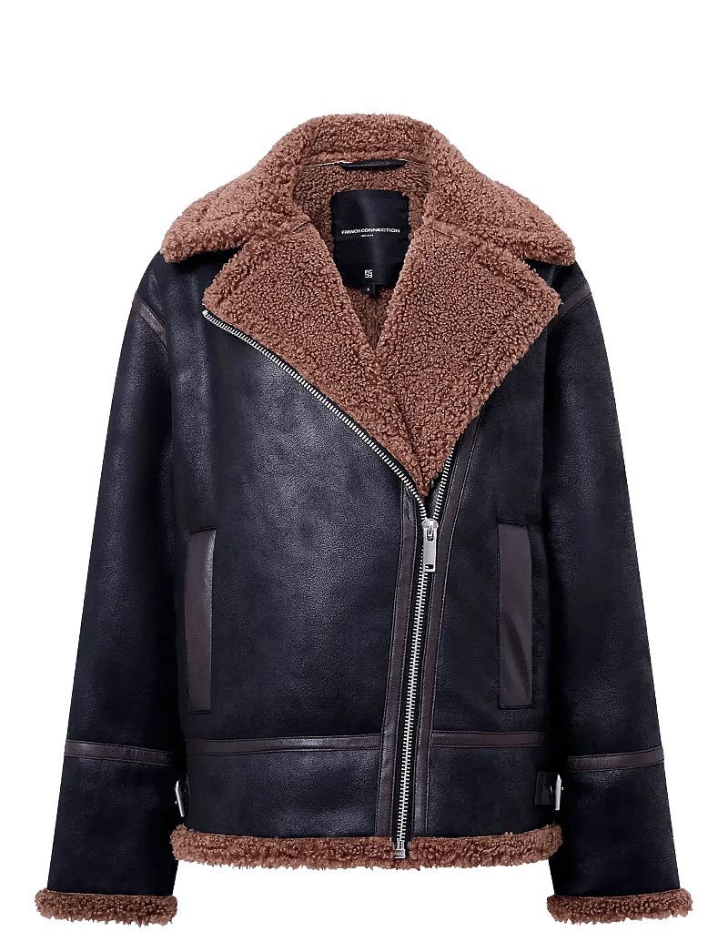 French Connection - SUEDETTE ZIP UP JACKET - dunjackor - black brown - 1