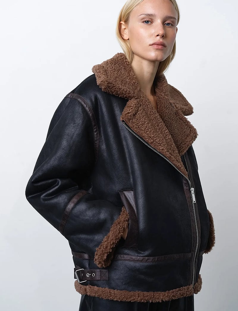 French Connection - SUEDETTE ZIP UP JACKET - dunjackor - black brown - 2