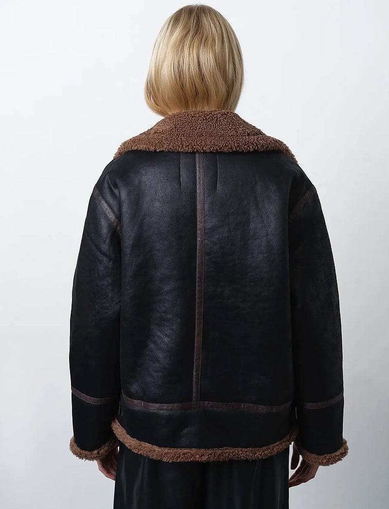 French Connection - SUEDETTE ZIP UP JACKET - dunjackor - black brown - 4