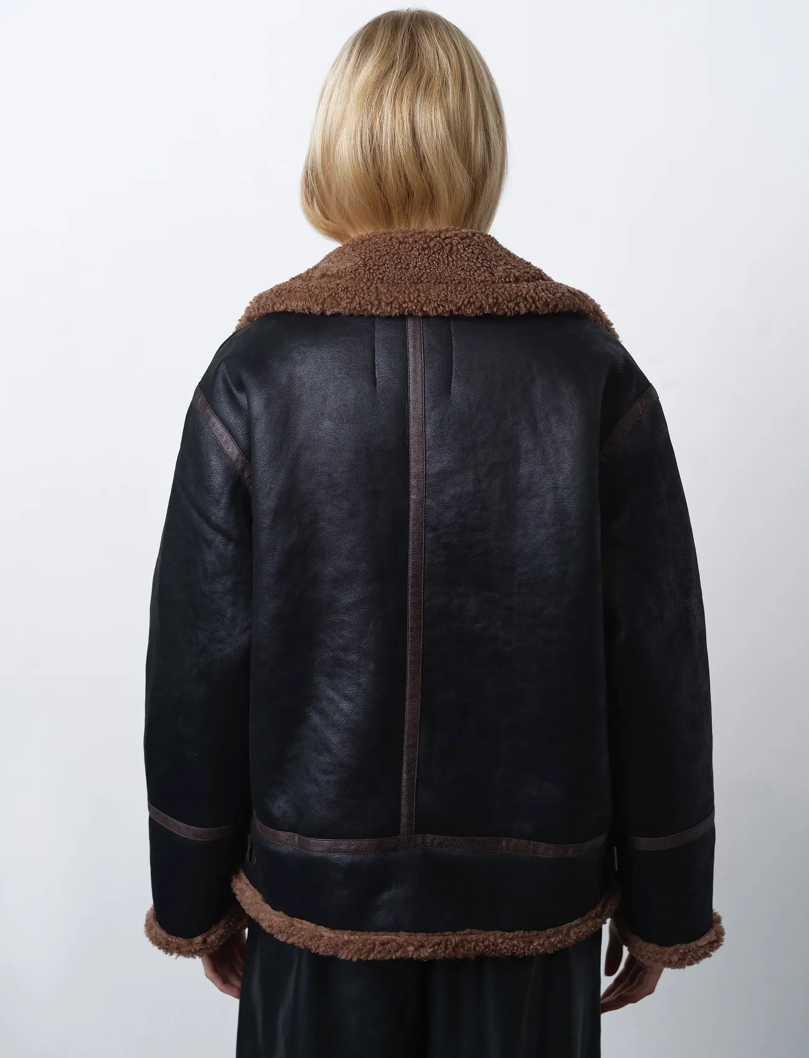 French Connection - SUEDETTE ZIP UP JACKET - black brown - 4