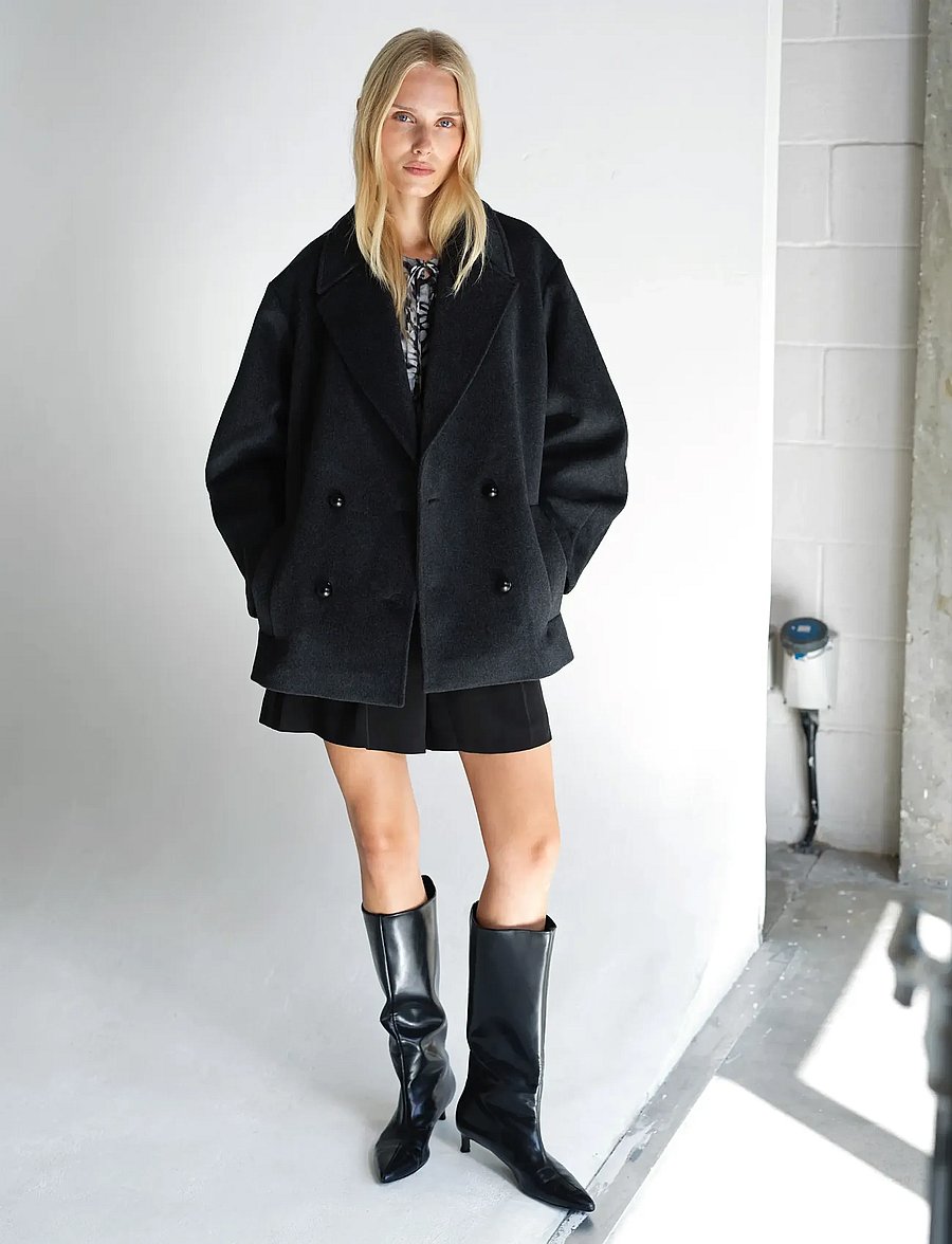 French Connection - ADELE WOOL PEA COAT - vinterjakker - charcoal grey - 0