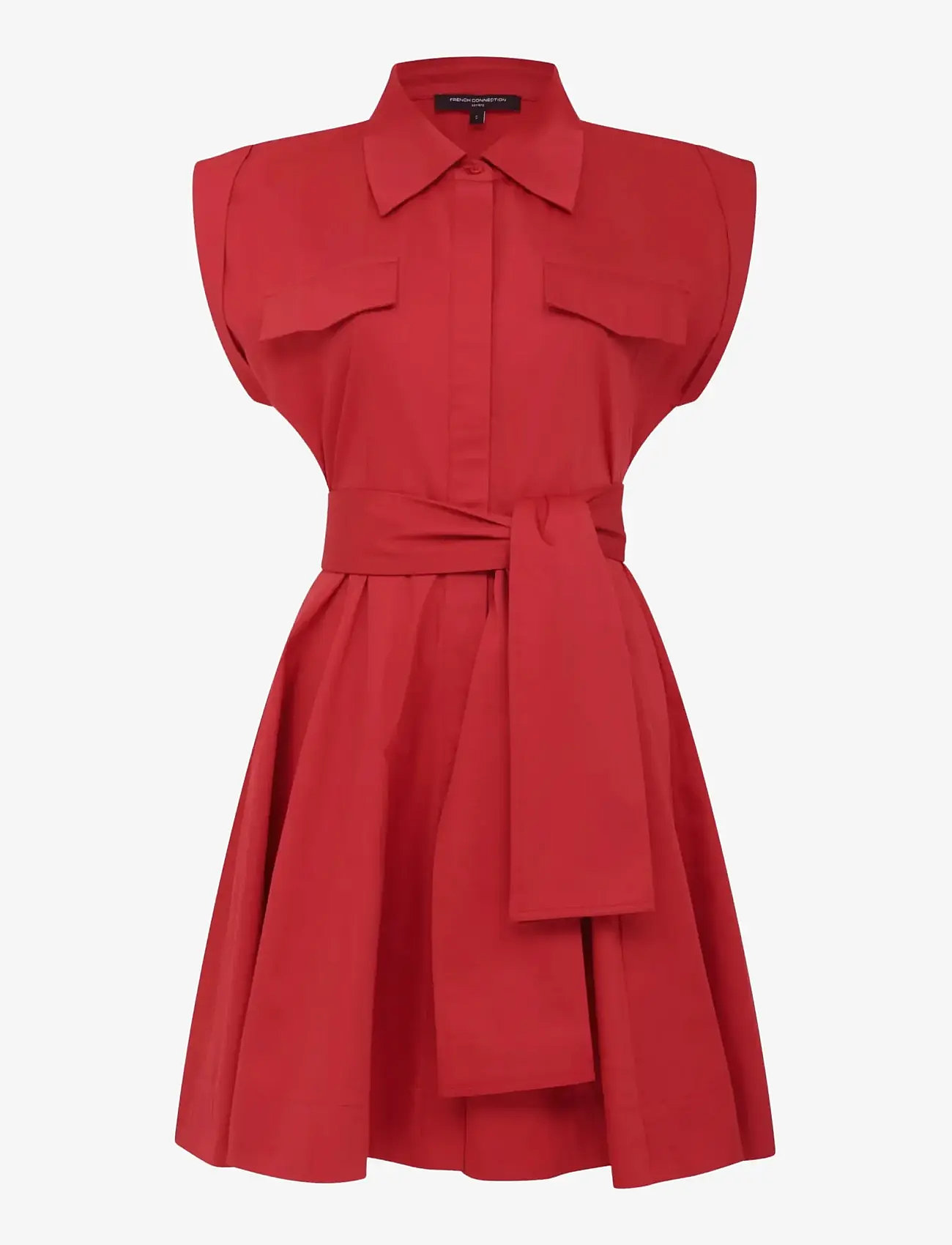 French Connection ALEXIS COTTON BELTED DRESS - Clothing - WATERMELON RED / red