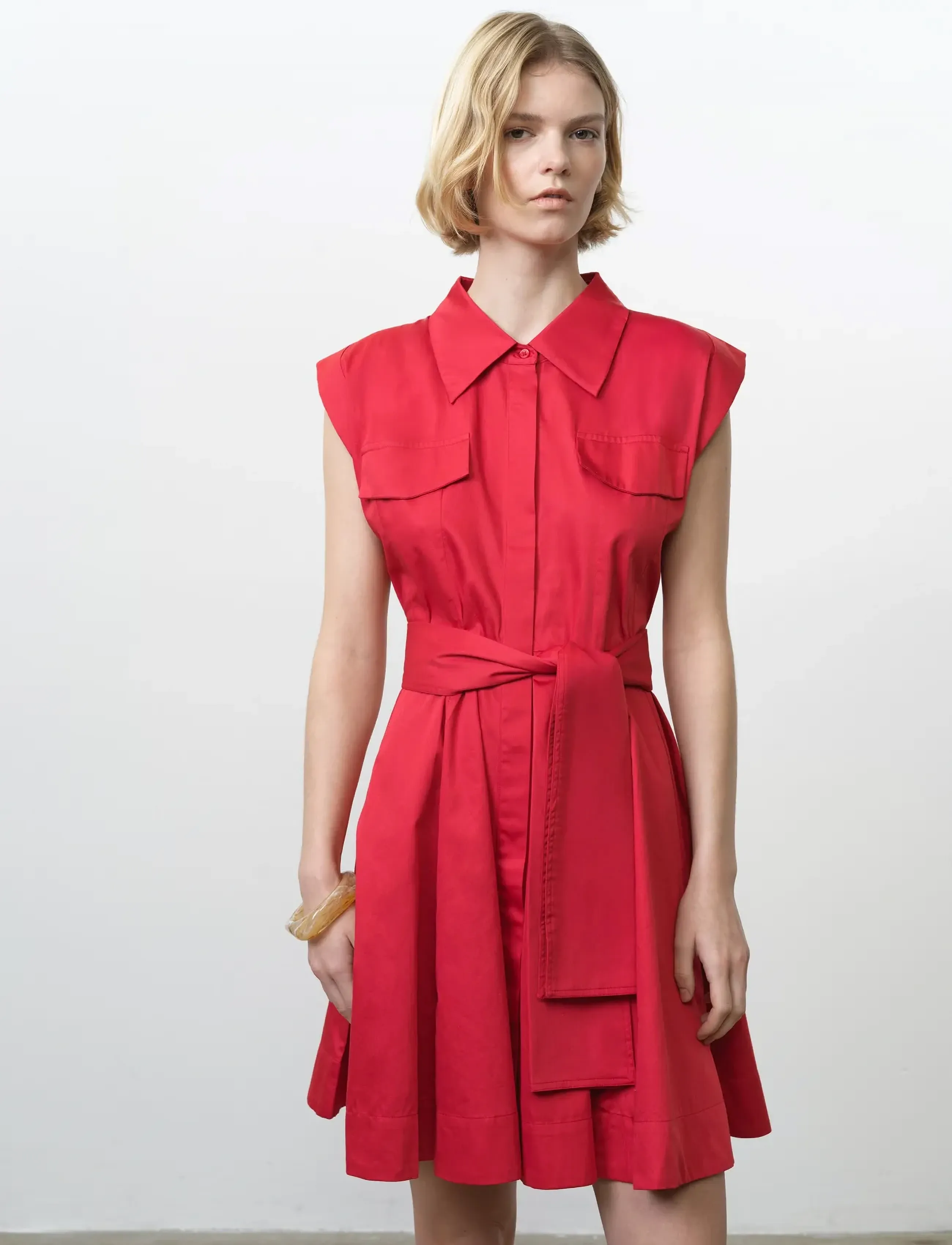 French Connection - ALEXIS COTTON BELTED DRESS - sommerkjoler - watermelon red - 3
