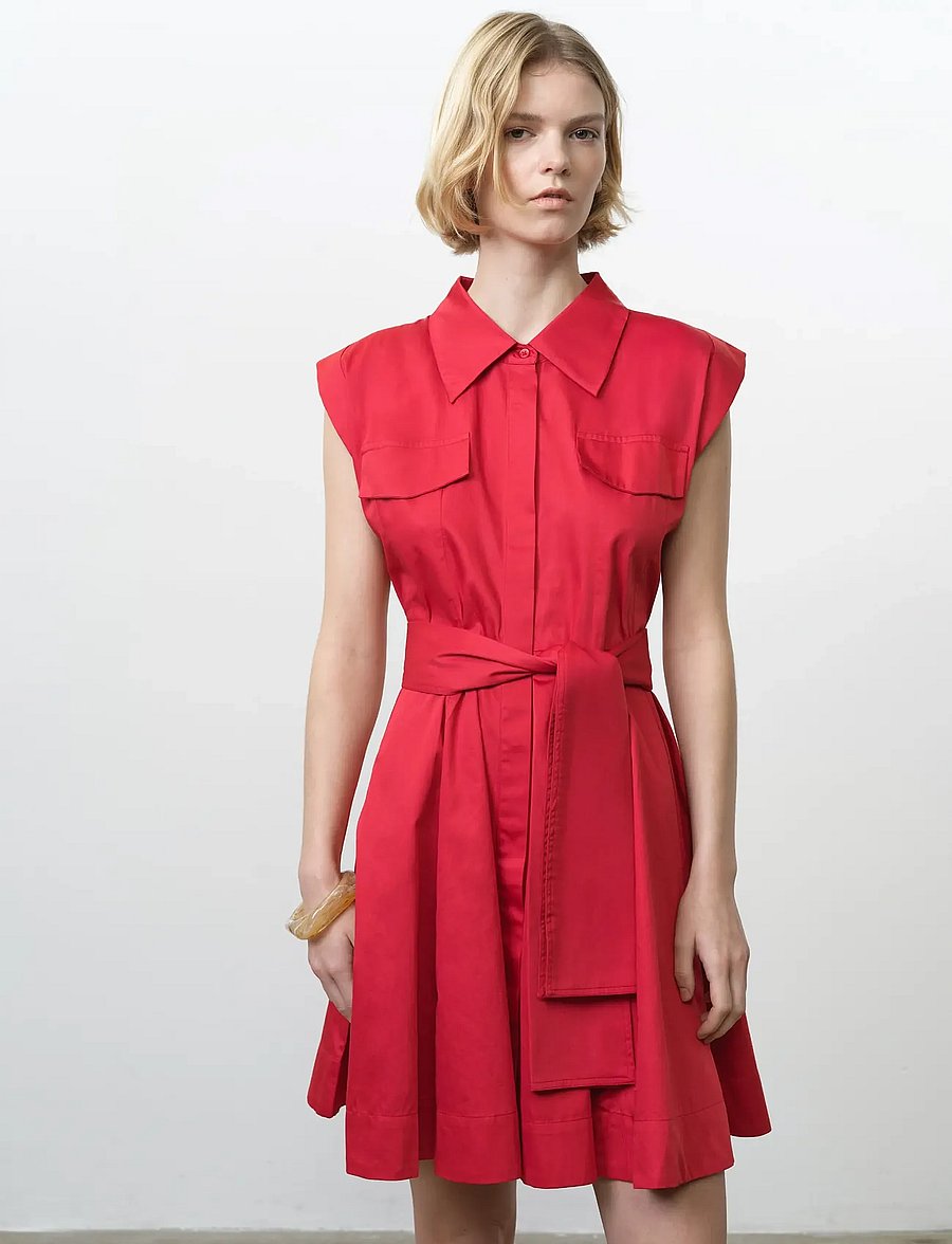 French Connection - ALEXIS COTTON BELTED DRESS - sommerkjoler - watermelon red - 3