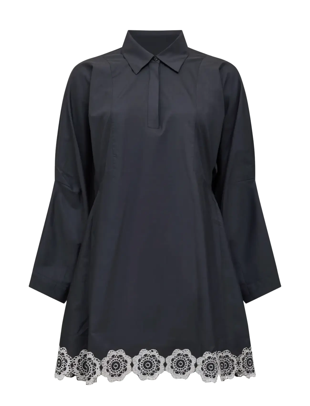 FRENCH CONNECTION Era Poplin Broiderie Mini Dres Schwarz - S - Damen