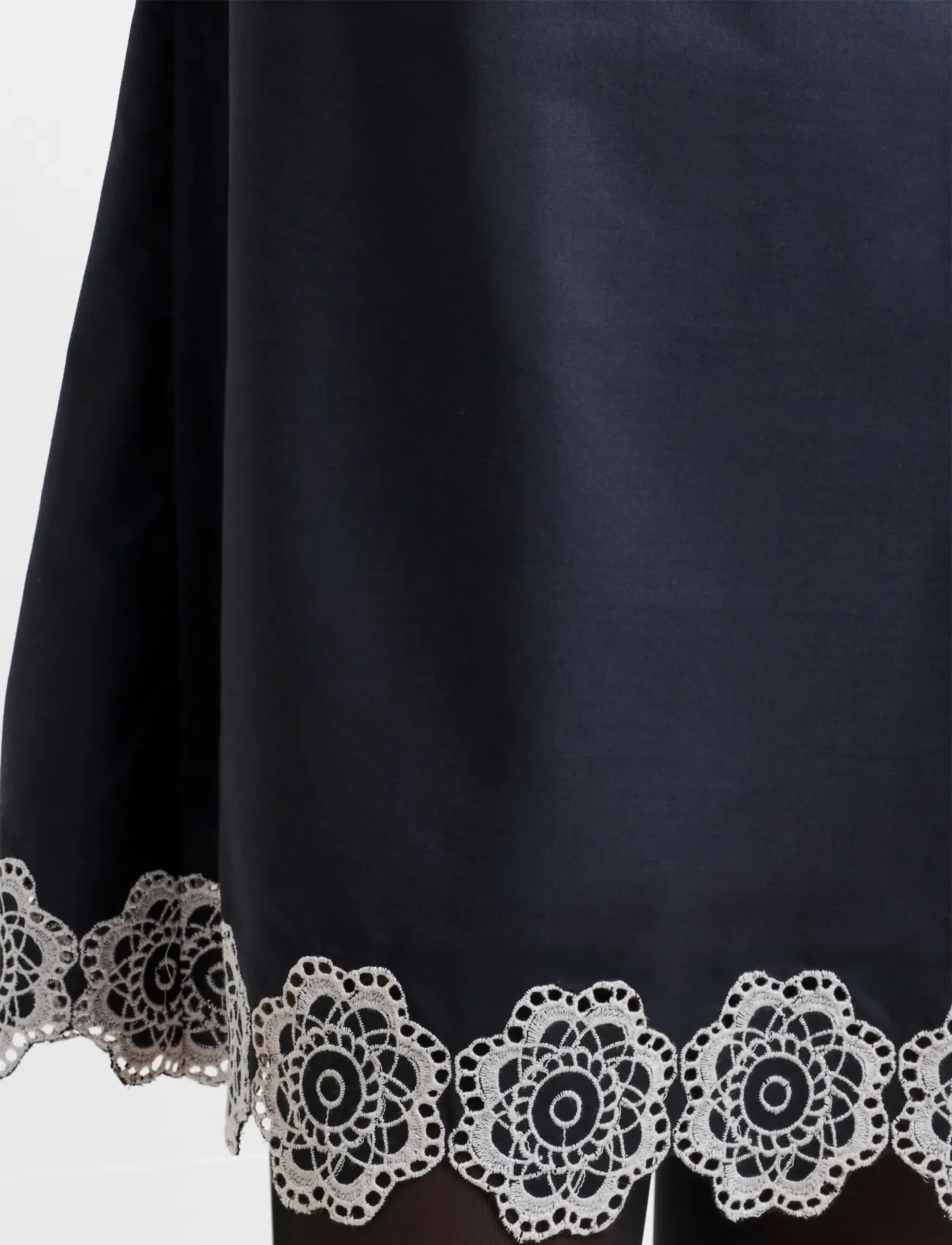 French Connection - ERA POPLIN BROIDERIE MINI DRES - korta klänningar - black/porcelain crea - 5
