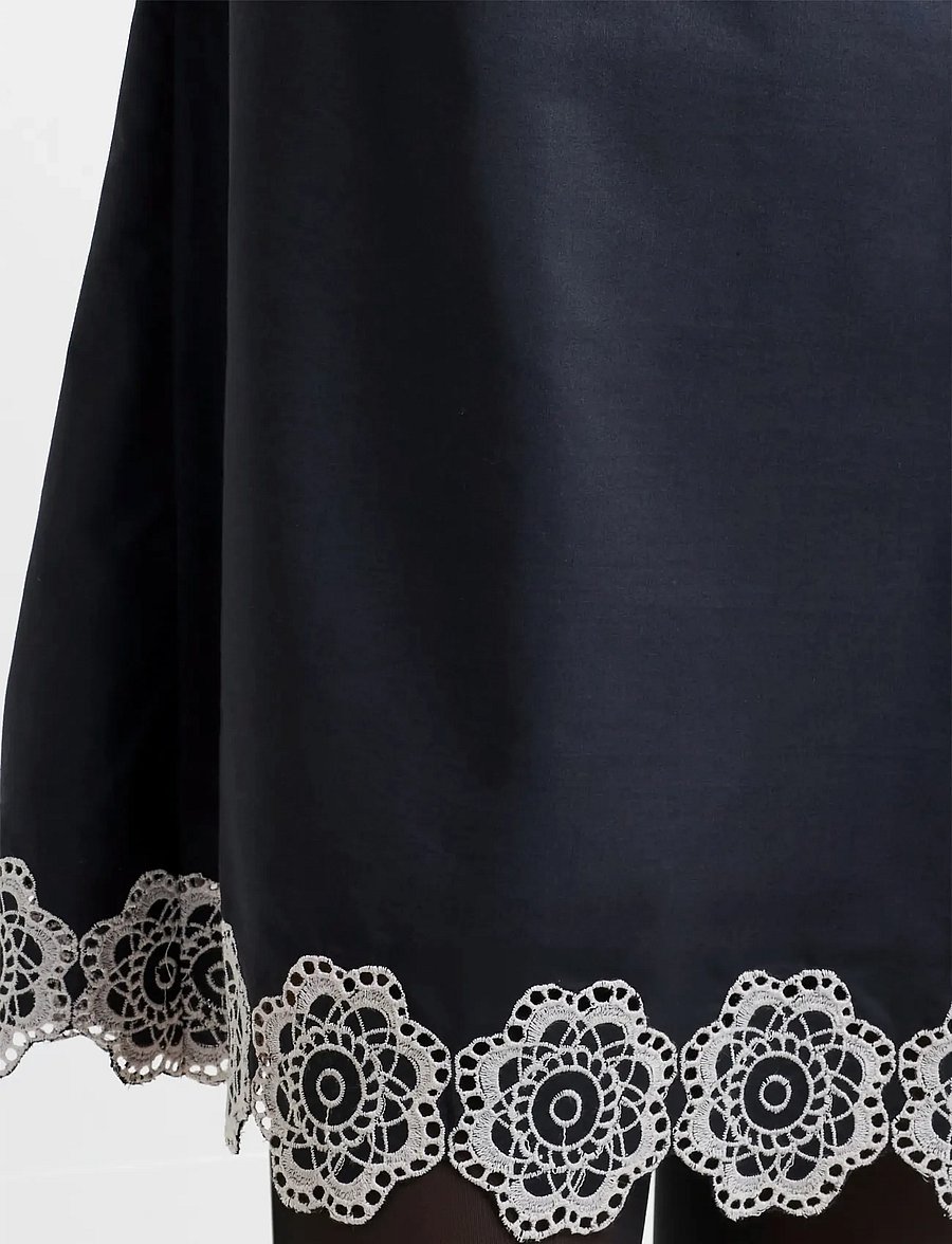 French Connection - ERA POPLIN BROIDERIE MINI DRES - minikleidid - black/porcelain crea - 5