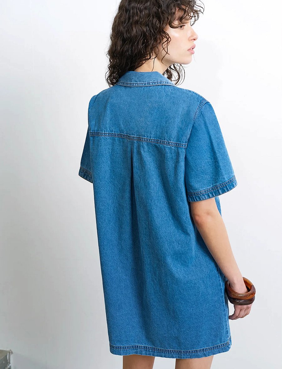 French Connection - ARCHIE DENIM PATCH POCKET MINI - denimkjoler - clean blue - 4