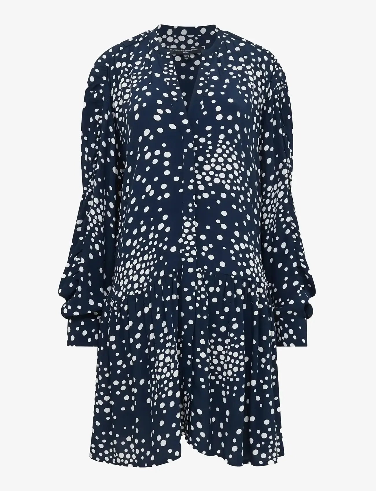 French Connection - THEA LIZZIE DROPPED WAIST DRES - korta klänningar - navy/porcelain cream - 1