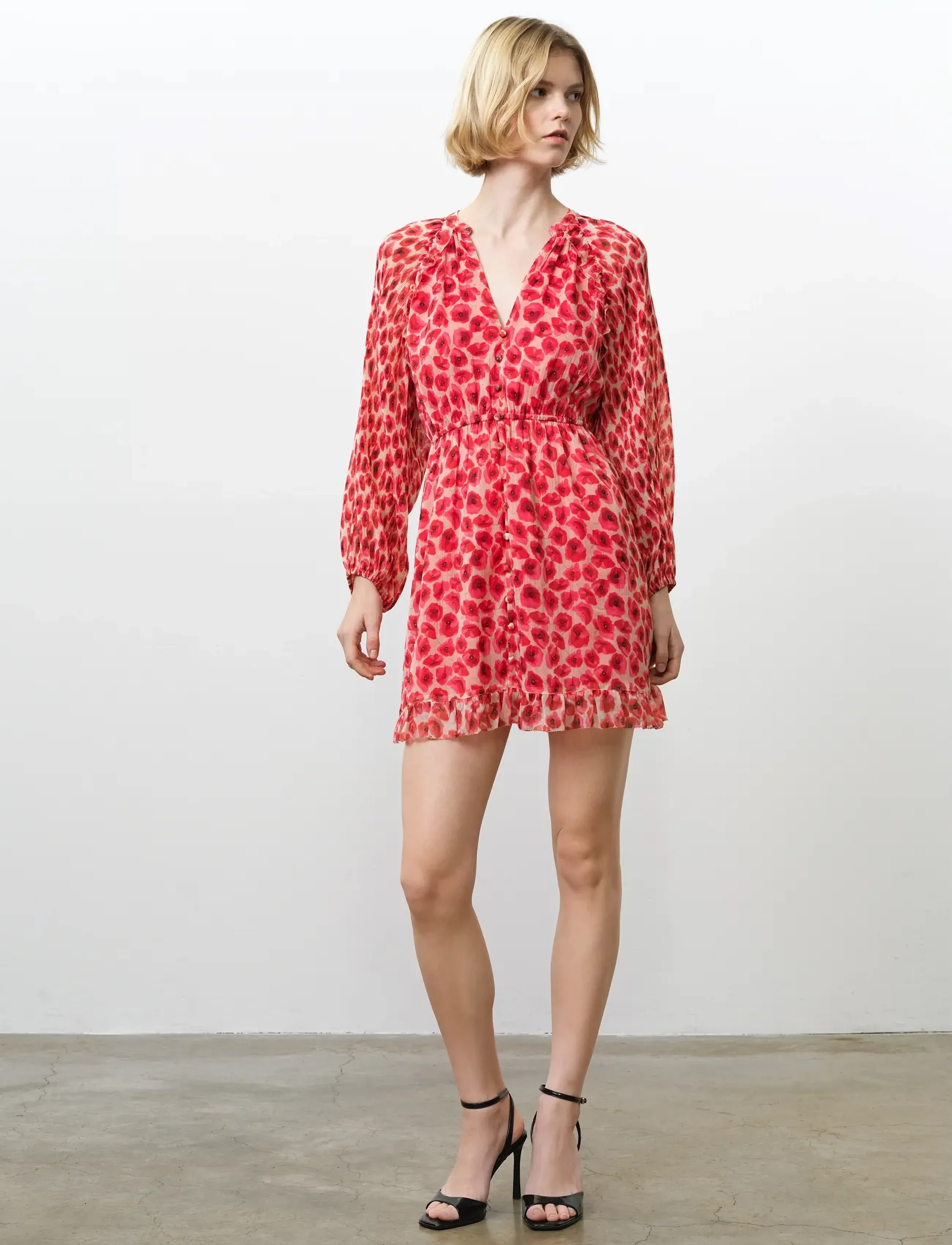 French Connection - POPPY EMINA PLEATED SLV DRESS - robes d'été - red multi - 3
