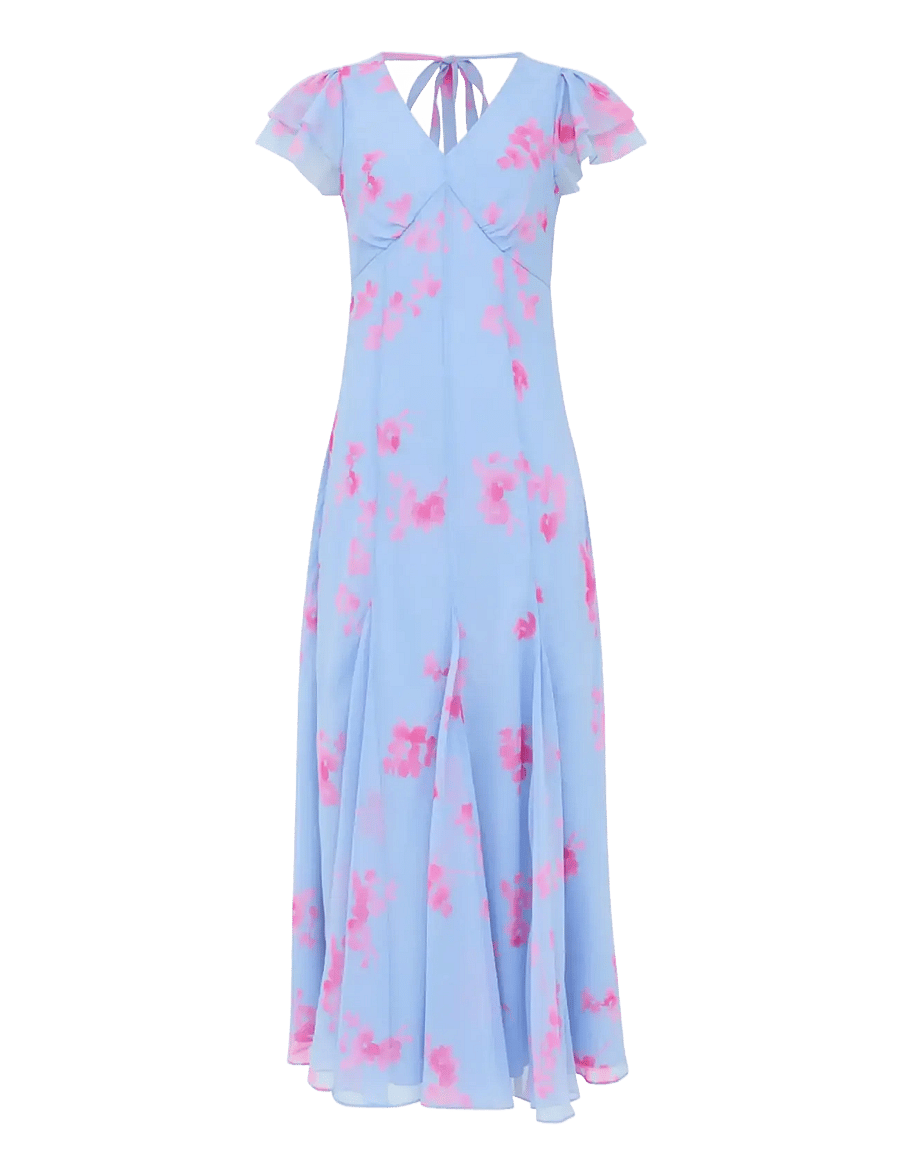 French Connection - MYLA EMINA CHIFFON TEA DRESS - cocktailkleider - blue/pink multi - 1