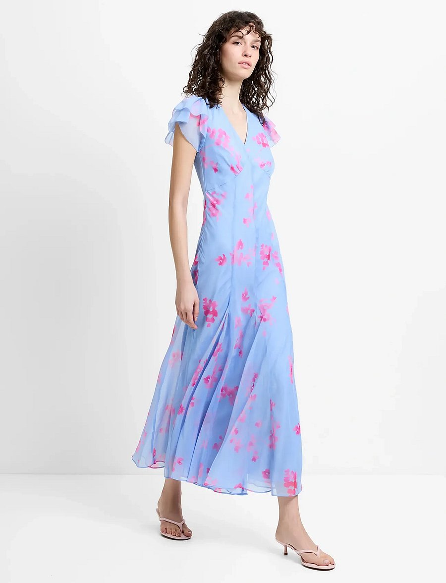 French Connection - MYLA EMINA CHIFFON TEA DRESS - cocktailkleider - blue/pink multi - 2