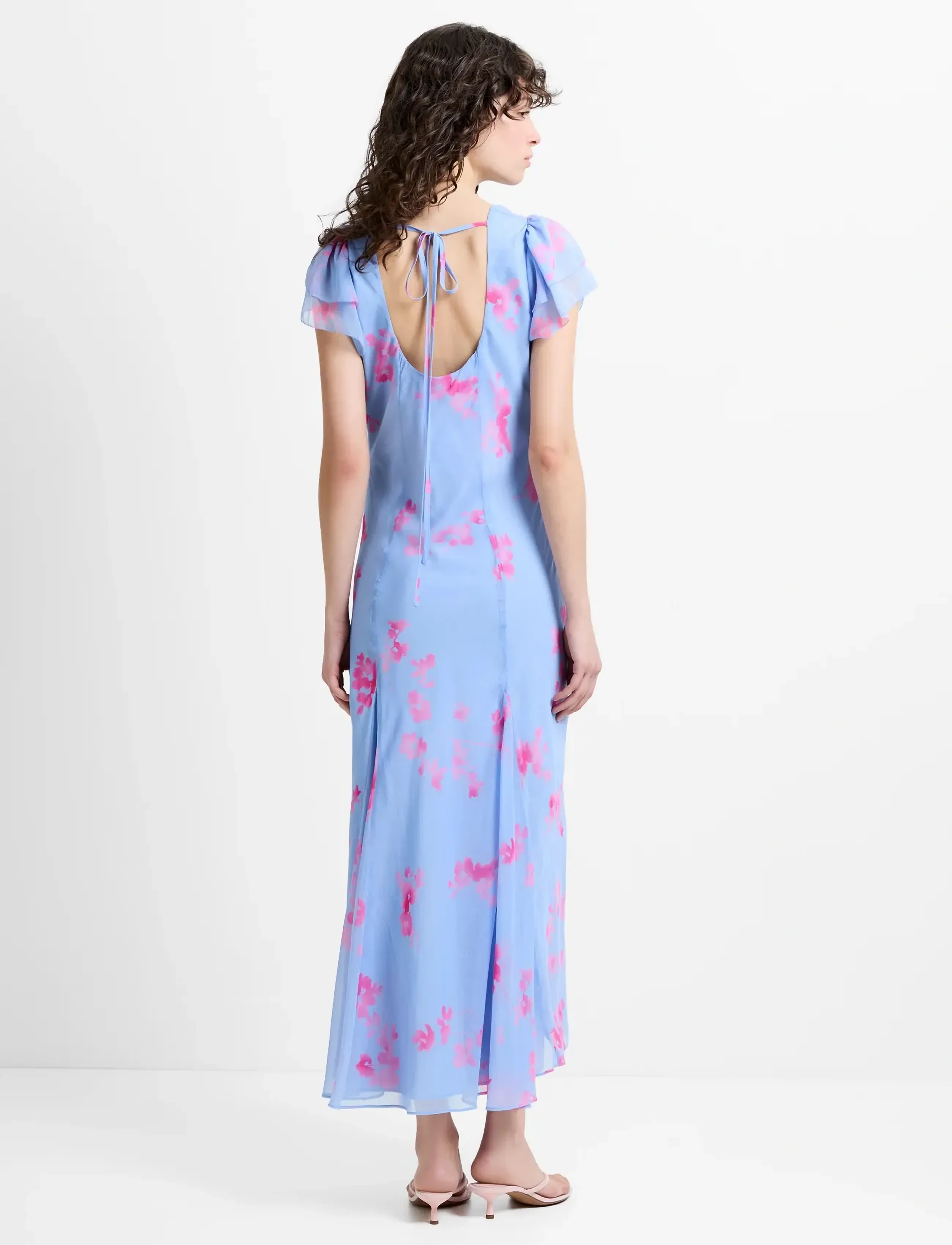 French Connection - MYLA EMINA CHIFFON TEA DRESS - cocktailkleider - blue/pink multi - 3