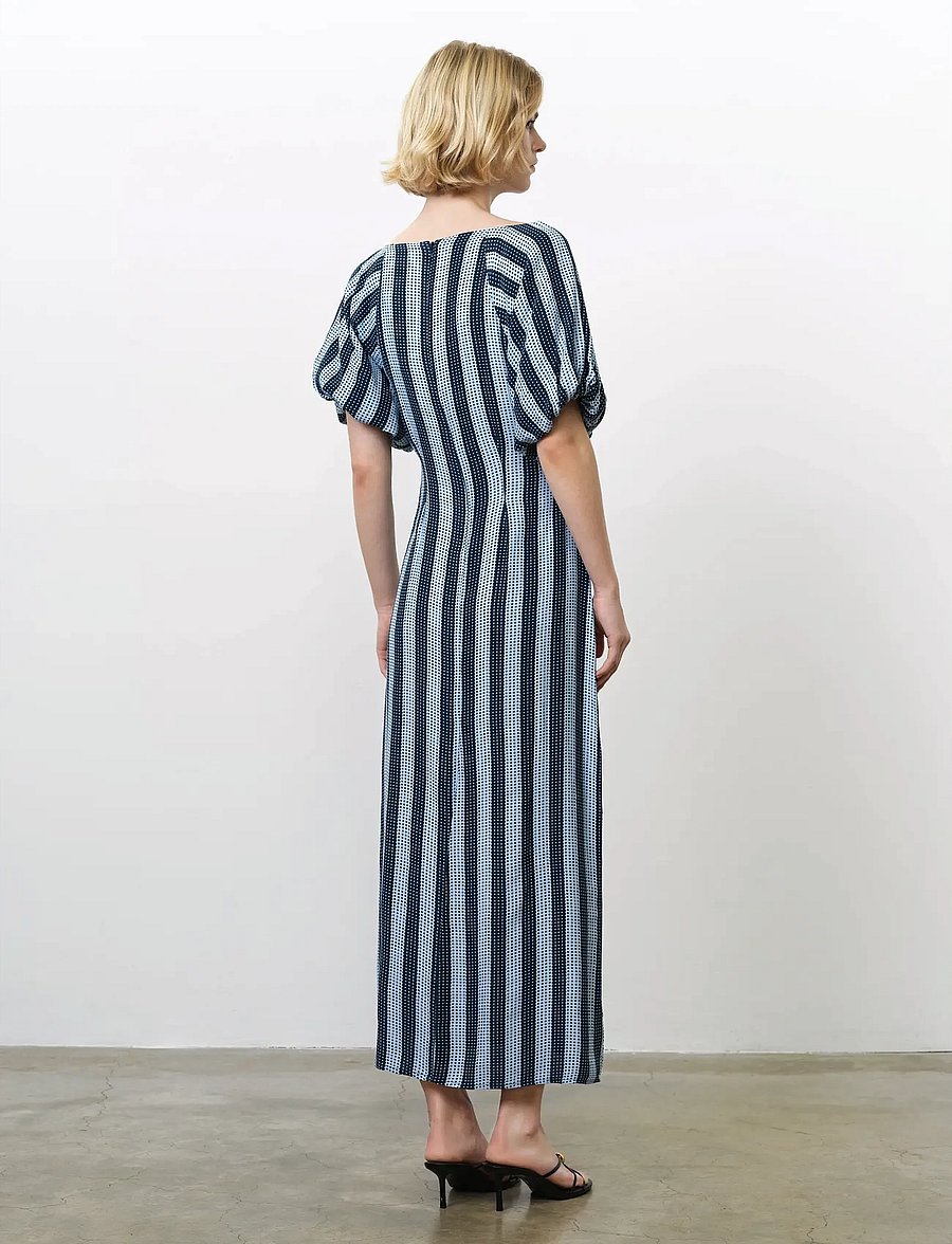 French Connection - FRAN LIZZIE PUFF SLV MIDI DRES - maxikleider - blue stripe - 3