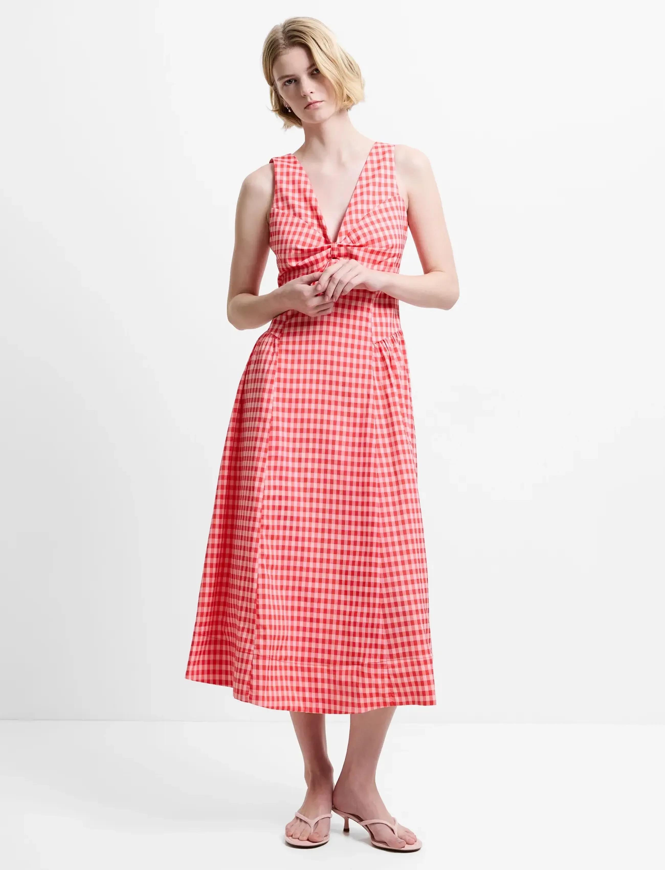 French Connection - SHEILA VOLUMINOUS MIDI DRESS - suvekleidid - watermelon red - 2