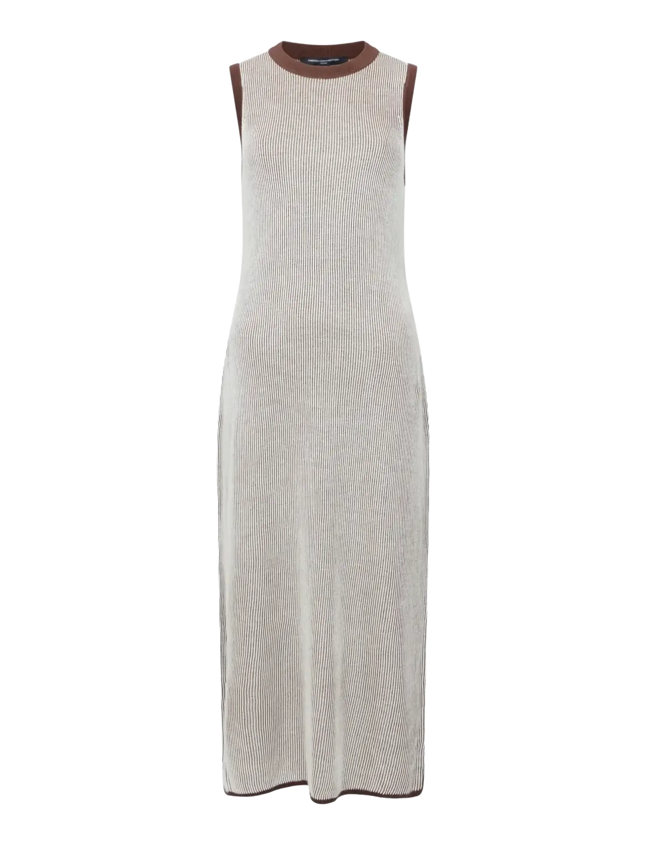 FRENCH CONNECTION Naria Gestreift Knit Midi Kleid Braun - L - Damen
