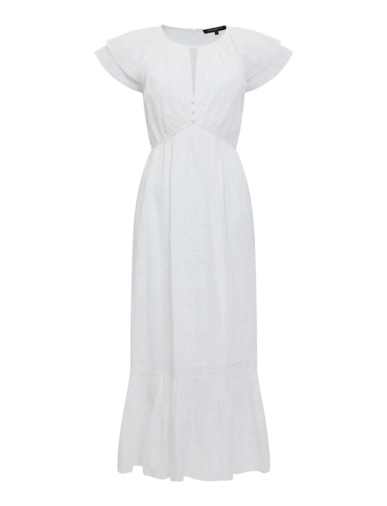 FRENCH CONNECTION Bonnie Trisha Emb Maxi Kleid Weiß - 36 - Damen