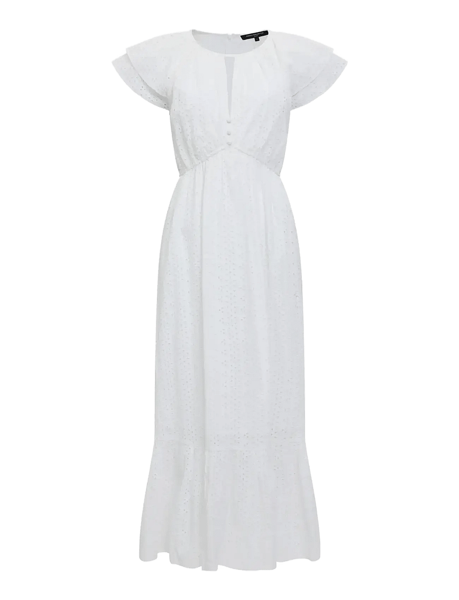 French Connection - BONNIE TRISHA EMB MAXI DRESS - sommerkleider - linen white - 1