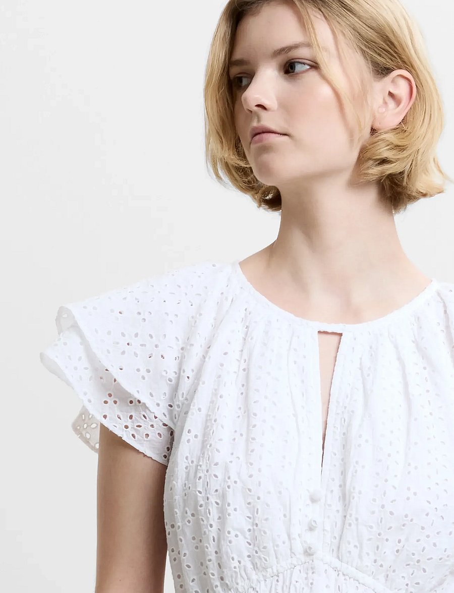 French Connection - BONNIE TRISHA EMB MAXI DRESS - sommerkleider - linen white - 4