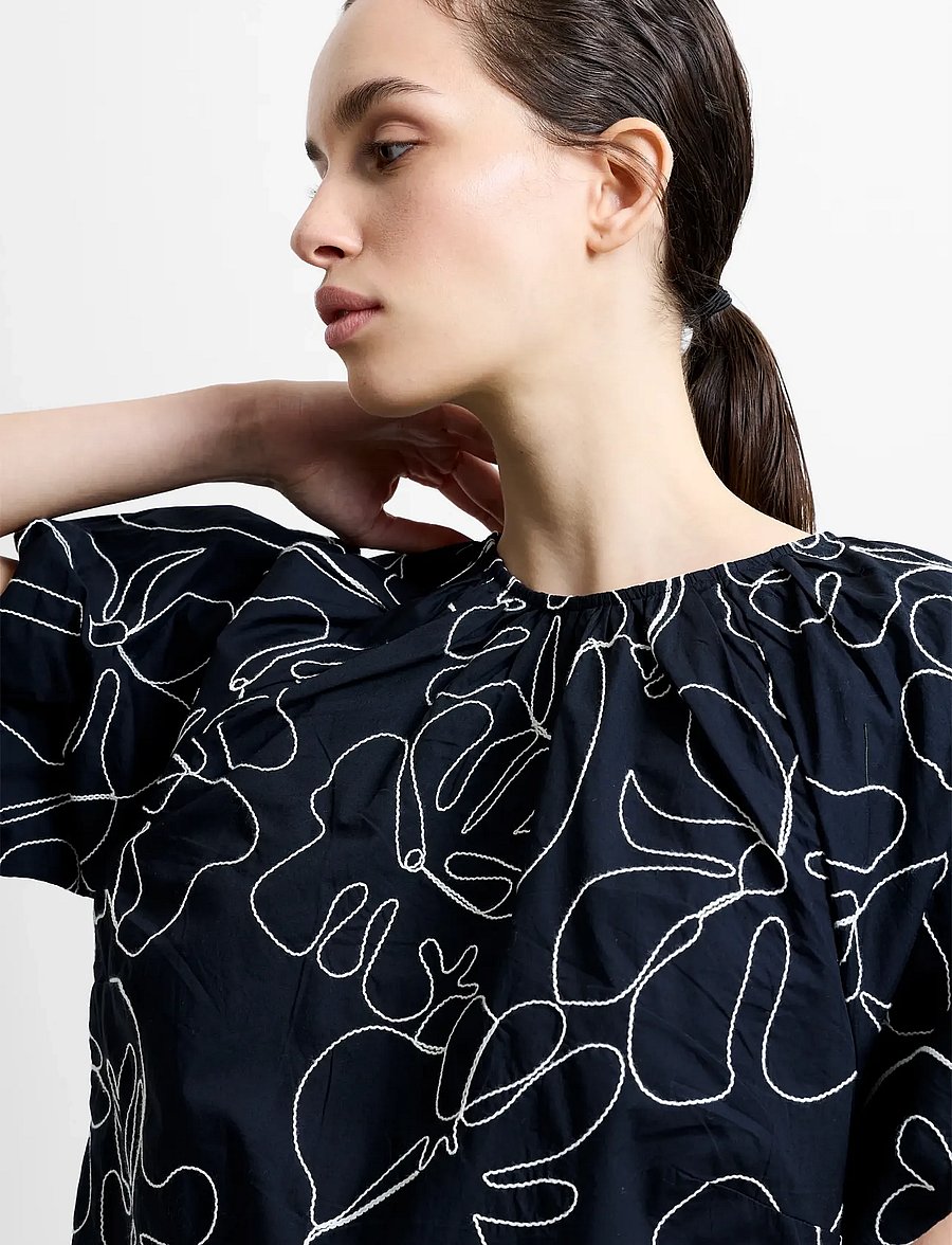 French Connection - RHODES EMBROIDERED MINI DRESS - sommerkjoler - black/porcelain crea - 3