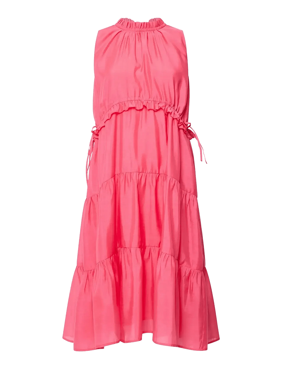 French Connection - HOLLAND SLVLSS MIDI DRESS - summer dresses - fuschia pink - 1