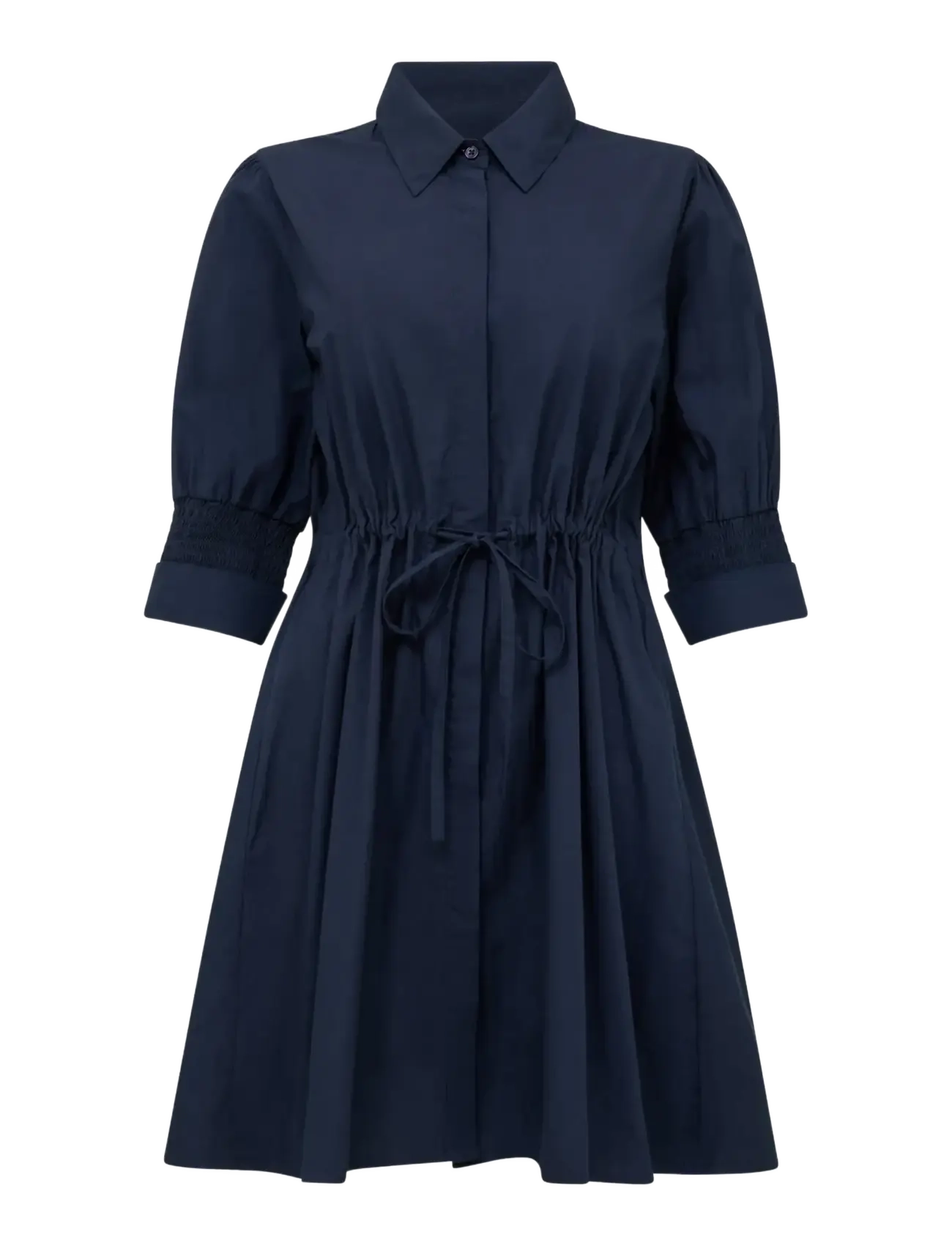 FRENCH CONNECTION Cambria Baumwolle Cinchd Wst Dres Navy - M - Damen