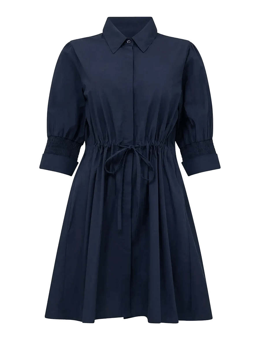 French Connection - CAMBRIA COTTON CINCHD WST DRES - overhemdjurken - navy - 1