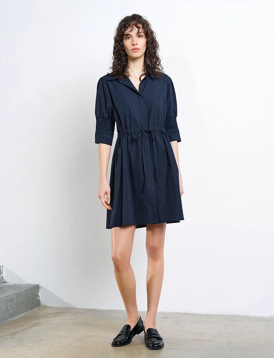 French Connection - CAMBRIA COTTON CINCHD WST DRES - overhemdjurken - navy - 3