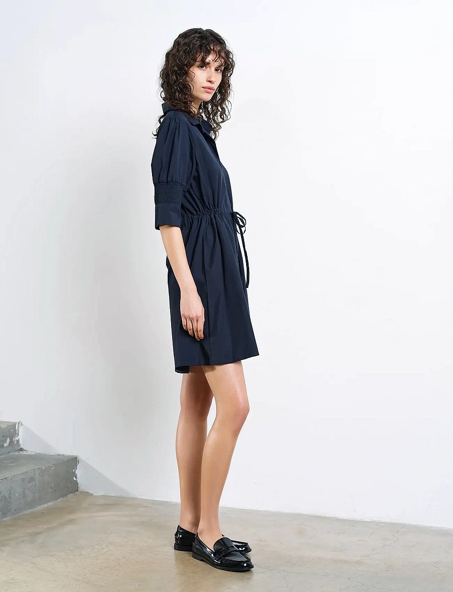 French Connection - CAMBRIA COTTON CINCHD WST DRES - overhemdjurken - navy - 4