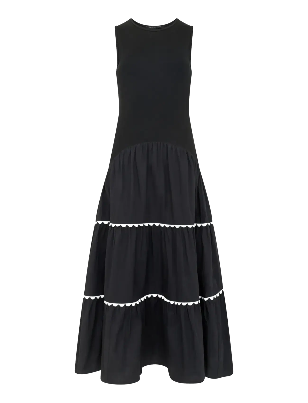 FRENCH CONNECTION Kaylie Jia Mix Ric Rac Midi Schwarz - XL - Damen
