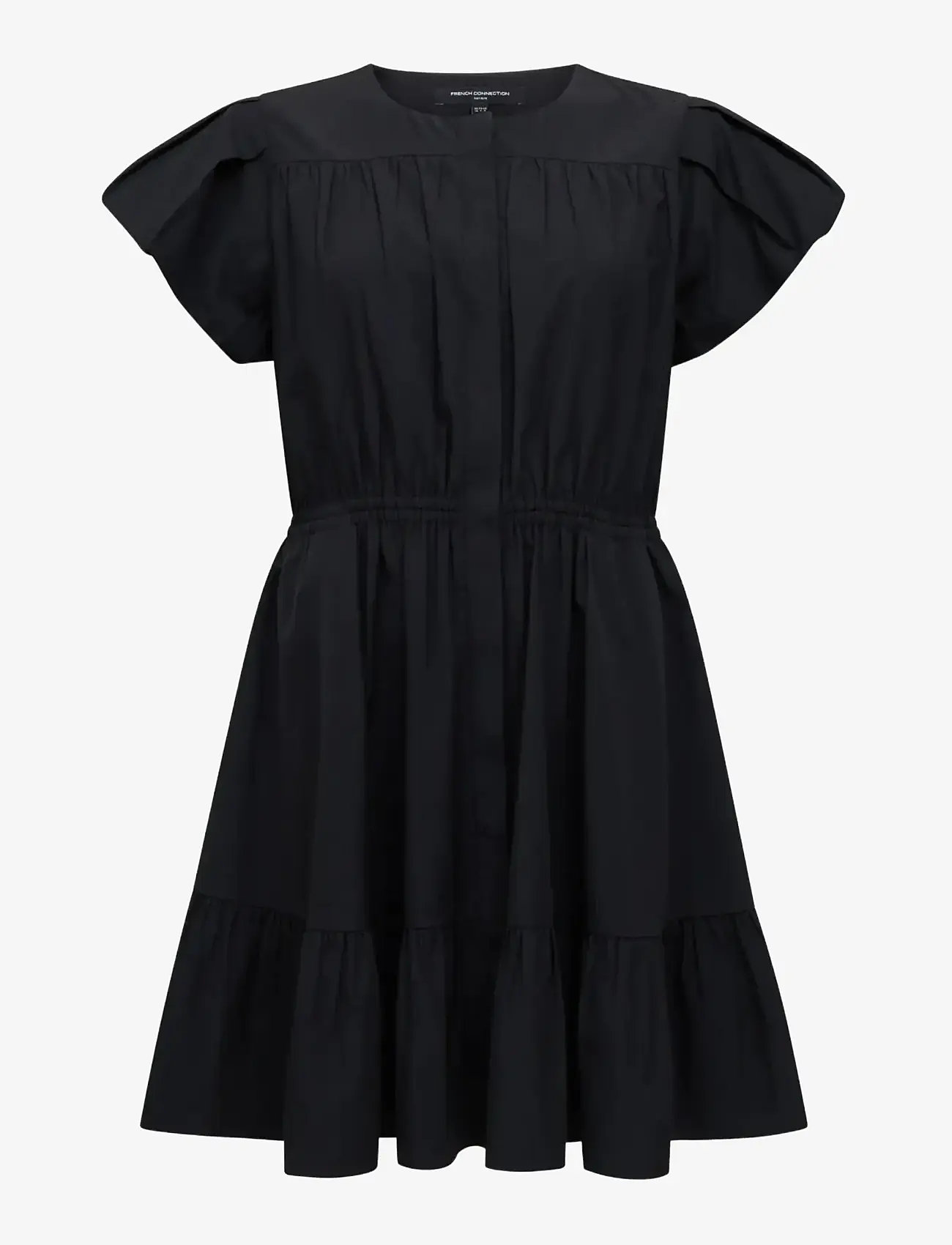 French Connection - ERA POPLIN FLUTTER SLV MINI DR - sommerkjoler - black - 1