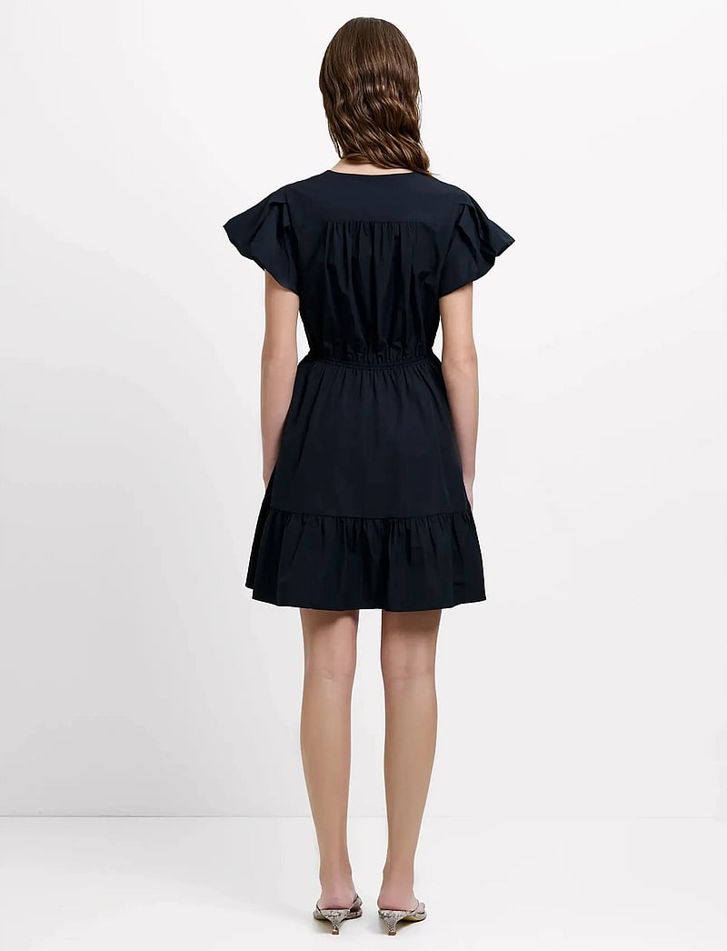French Connection - ERA POPLIN FLUTTER SLV MINI DR - sommerkleider - black - 3