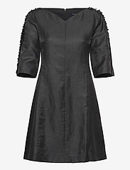 French Connection - DOMINICA CLUSTER 3/4 SLV DRESS - korta klänningar - black - 0