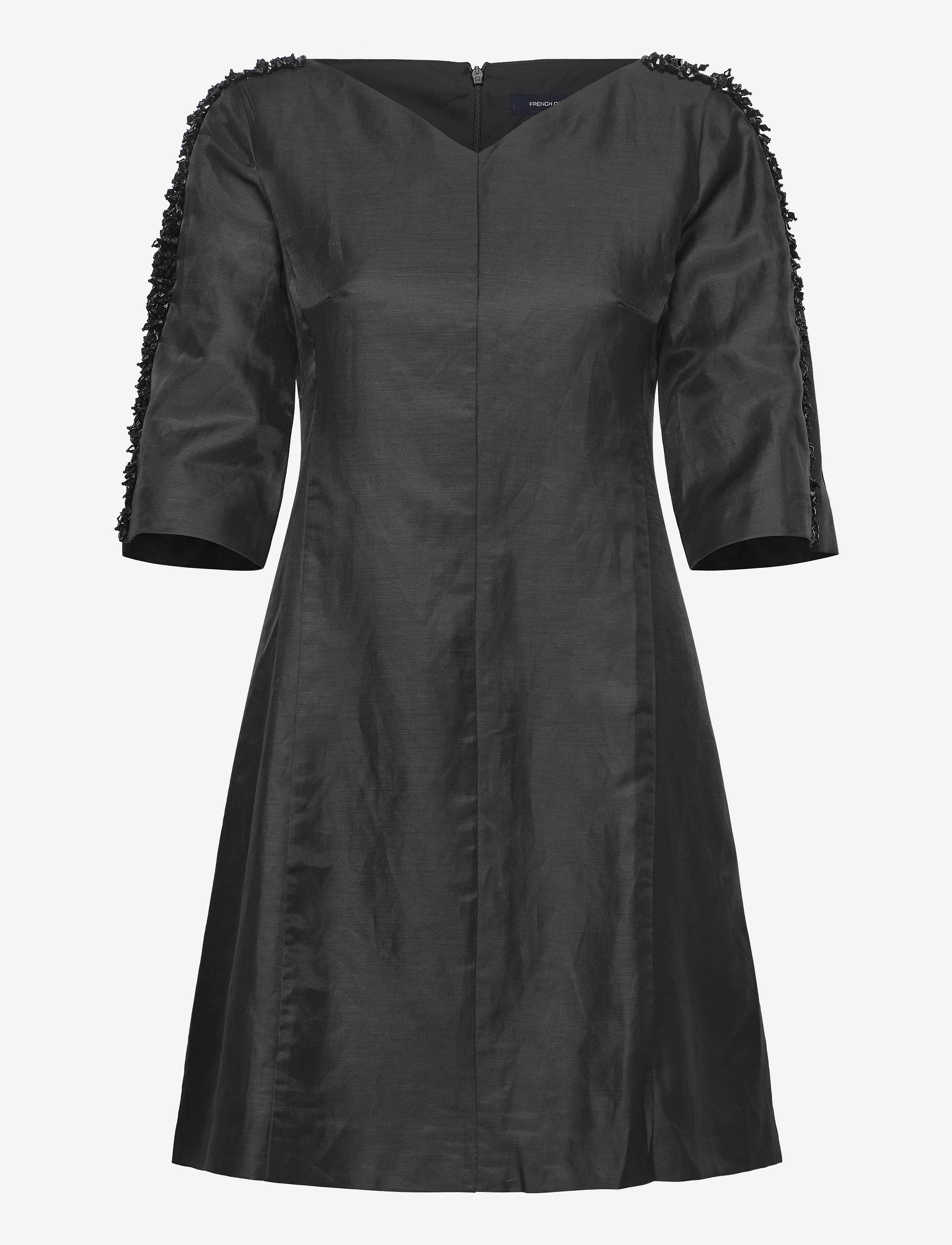 French Connection DOMINICA CLUSTER 3/4 SLV DRESS - Kläder - BLACK / black