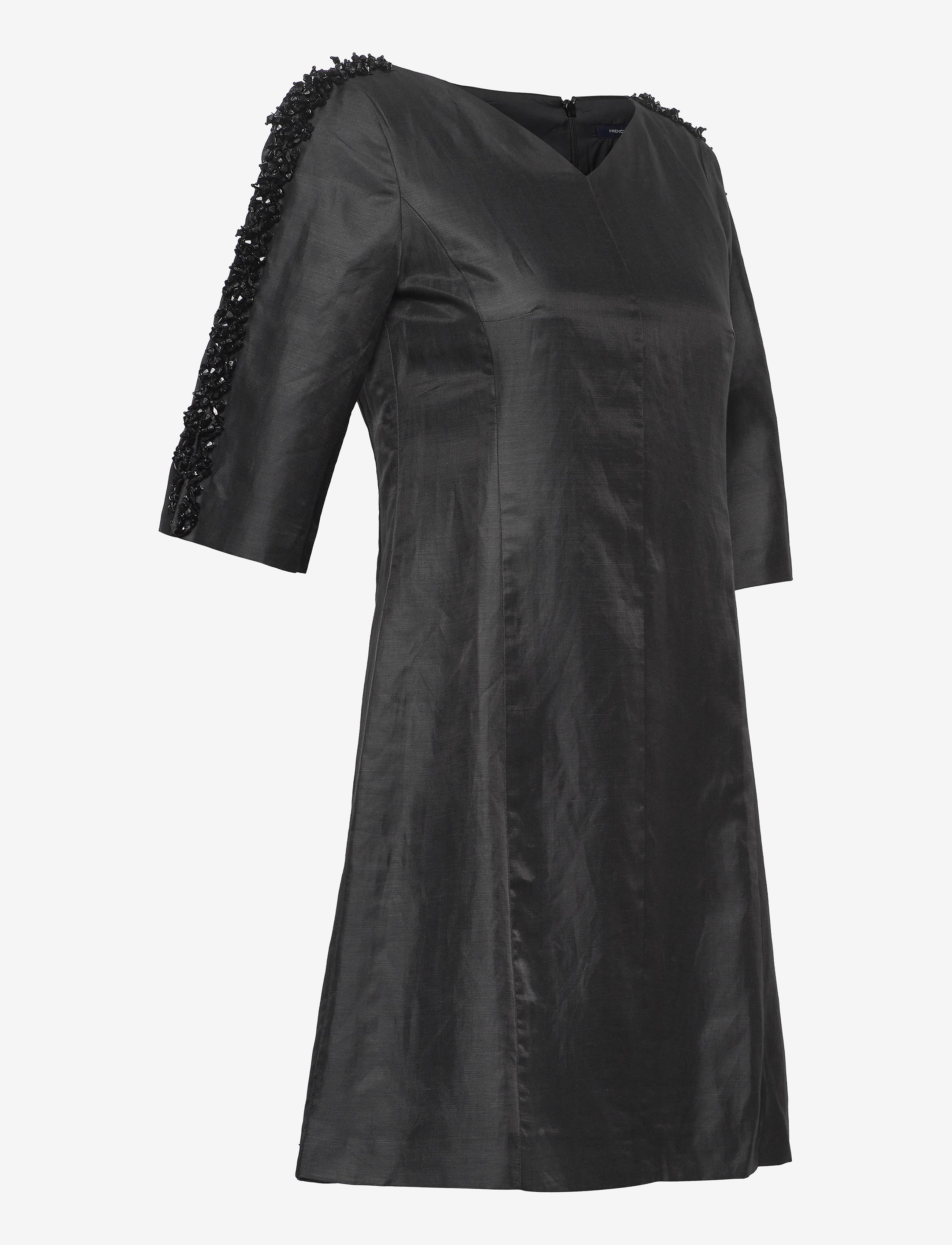 French Connection - DOMINICA CLUSTER 3/4 SLV DRESS - korte kjoler - black - 3