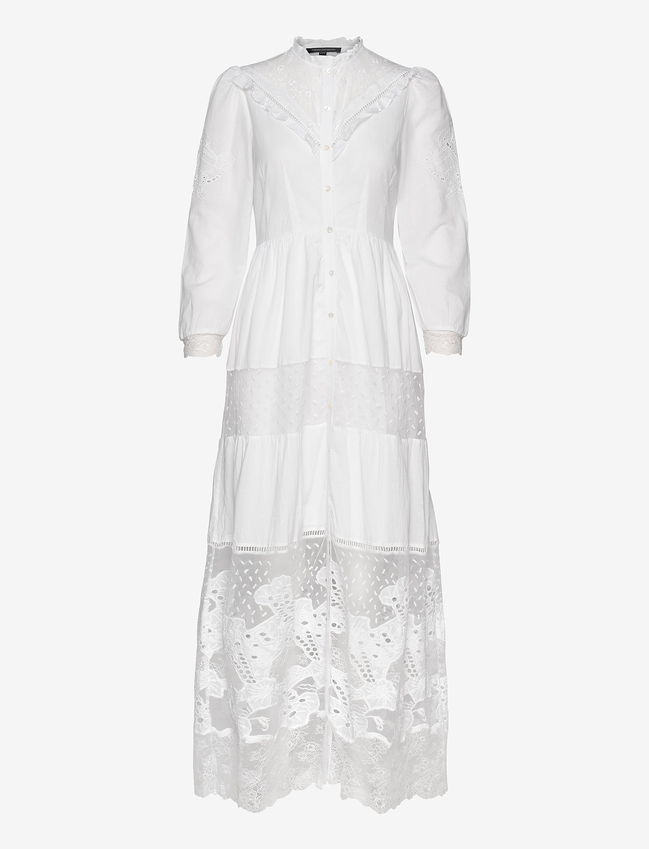 French Connection - ADEONA LAWN LACE MIX DRESS - linen white - 0