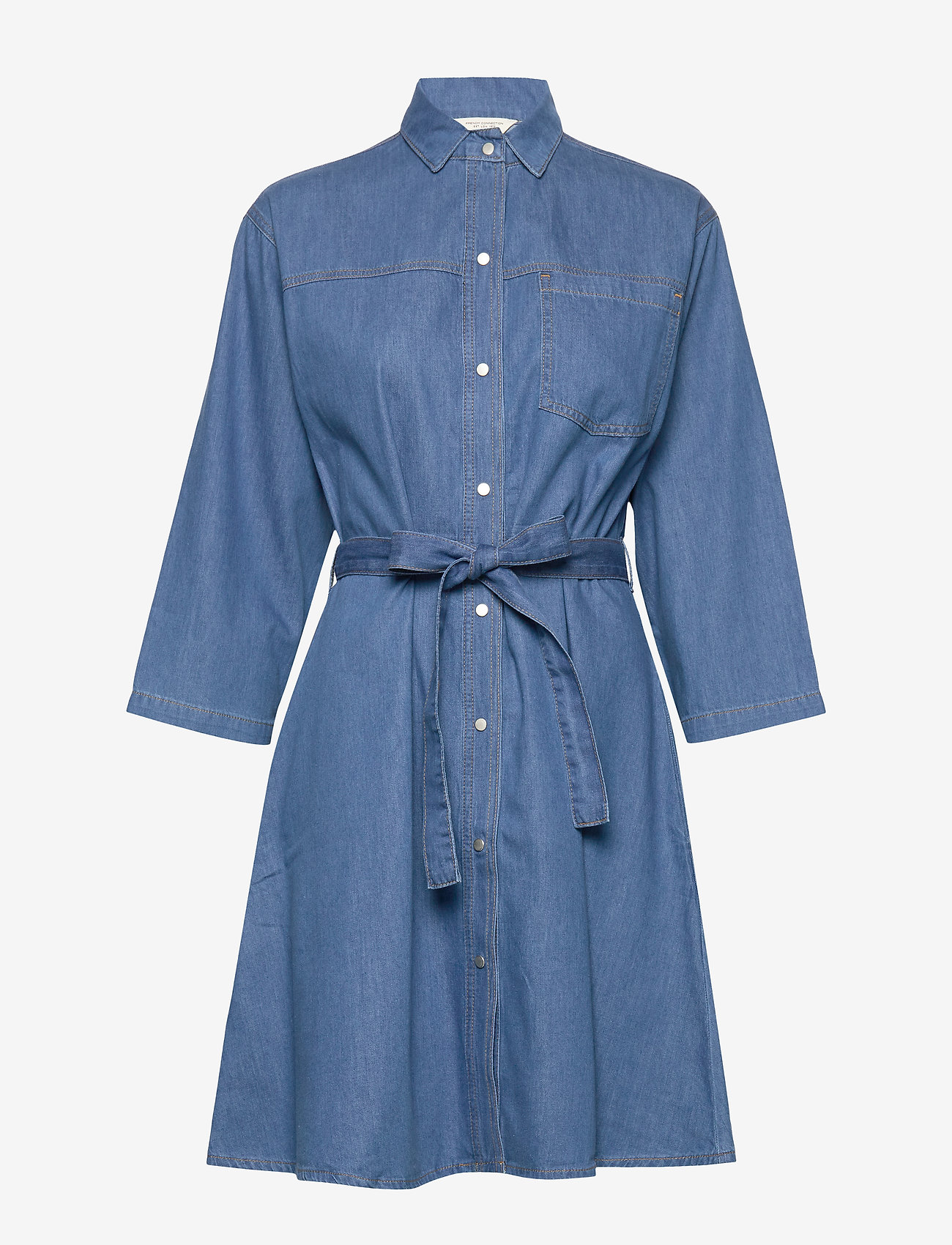 French Connection - SHANI CHAMBRAY SHIRT DRESS - mid blue - 0
