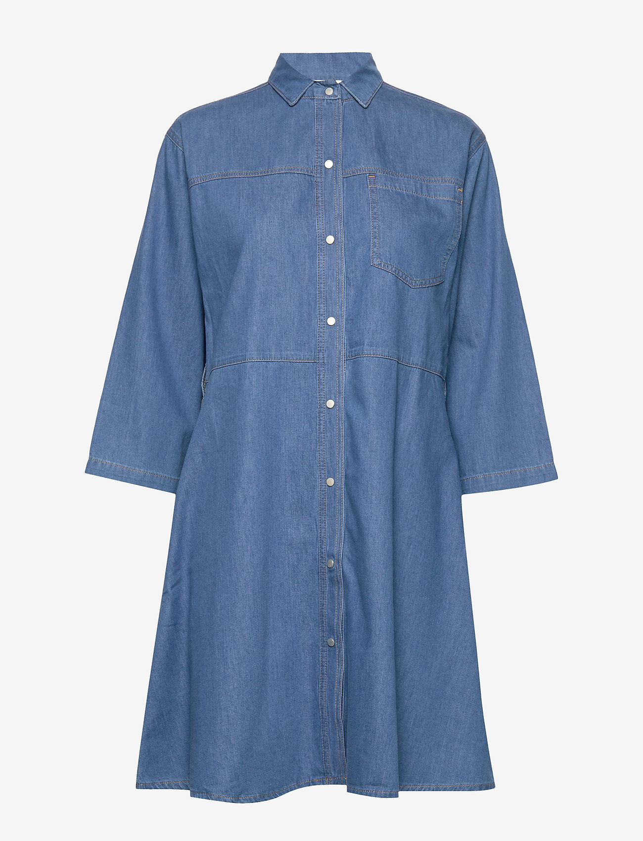 French Connection - SHANI CHAMBRAY SHIRT DRESS - mid blue - 2