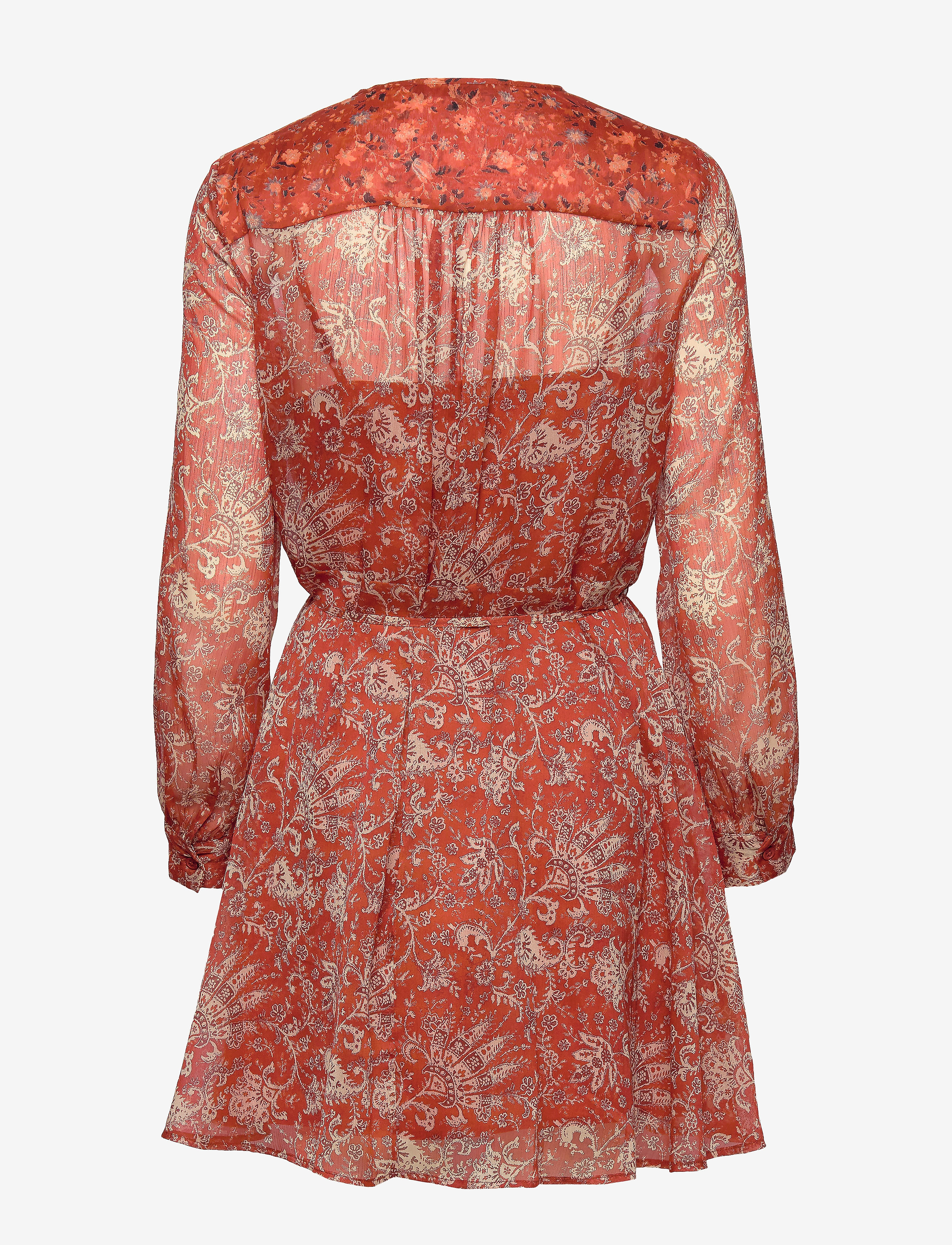French Connection - ESI CRINKLE PRINTED DRESS - red ochre multi - 1