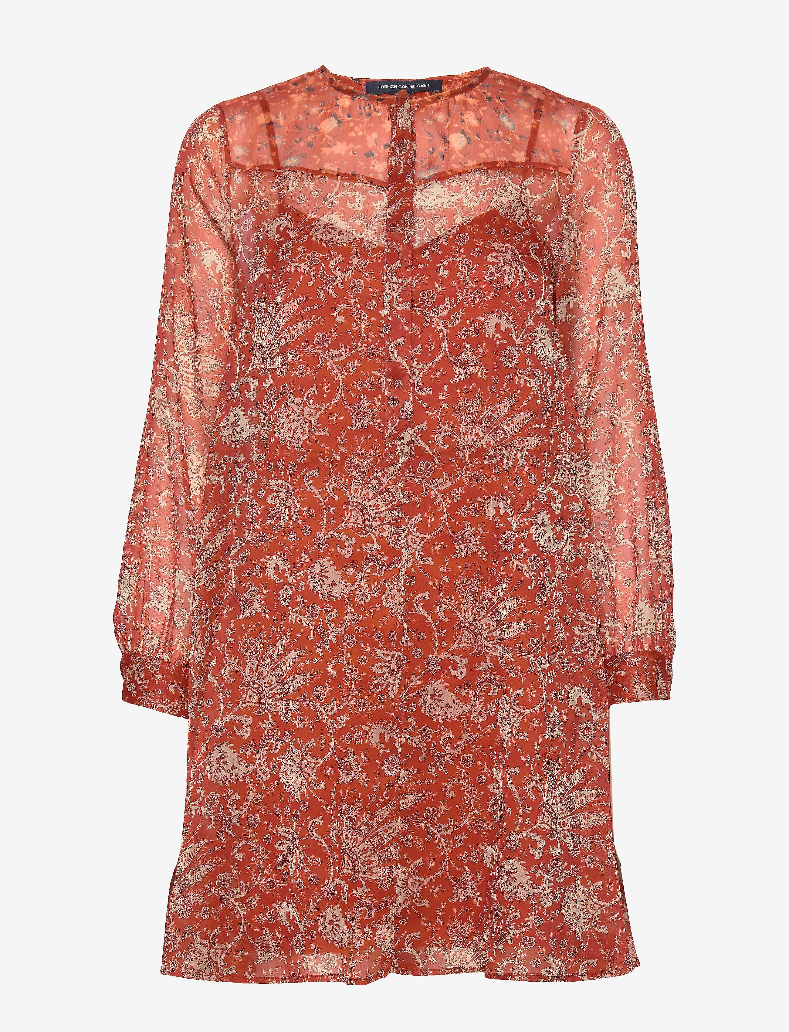 French Connection - ESI CRINKLE PRINTED DRESS - red ochre multi - 2