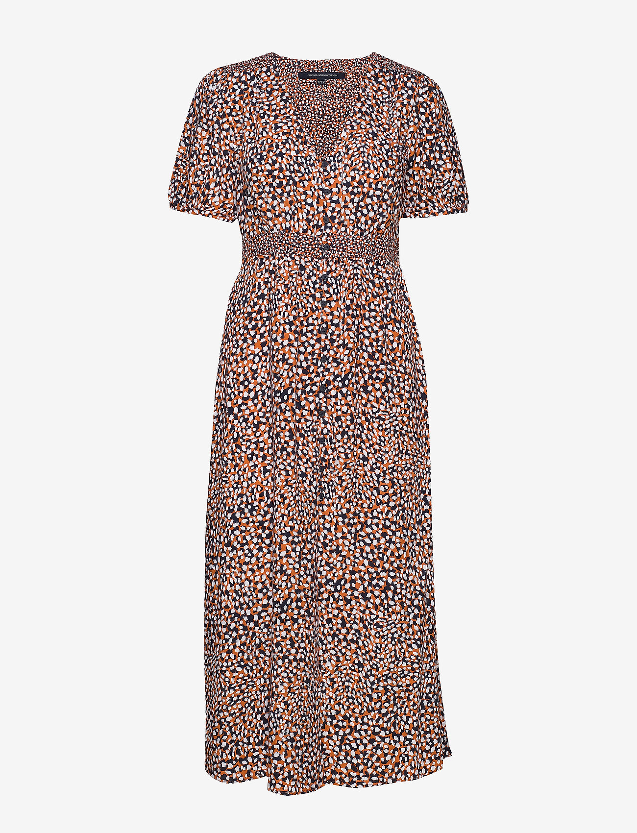 CADE DRAPE BUTTONED FRONT DRSS - JAFFA ORANGE MULTI