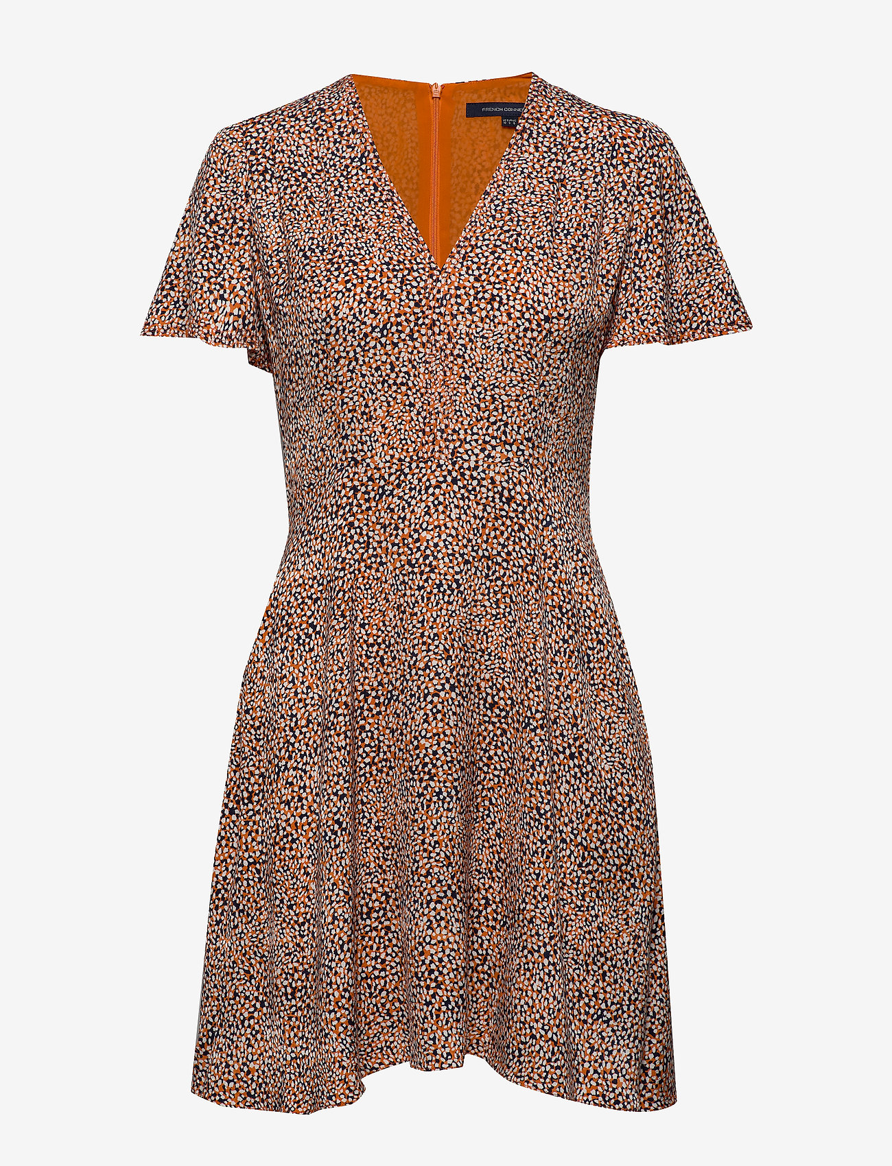 French Connection - CHINWE MIX FLIPPY DRESS - jaffa or m/jaffa or - 0