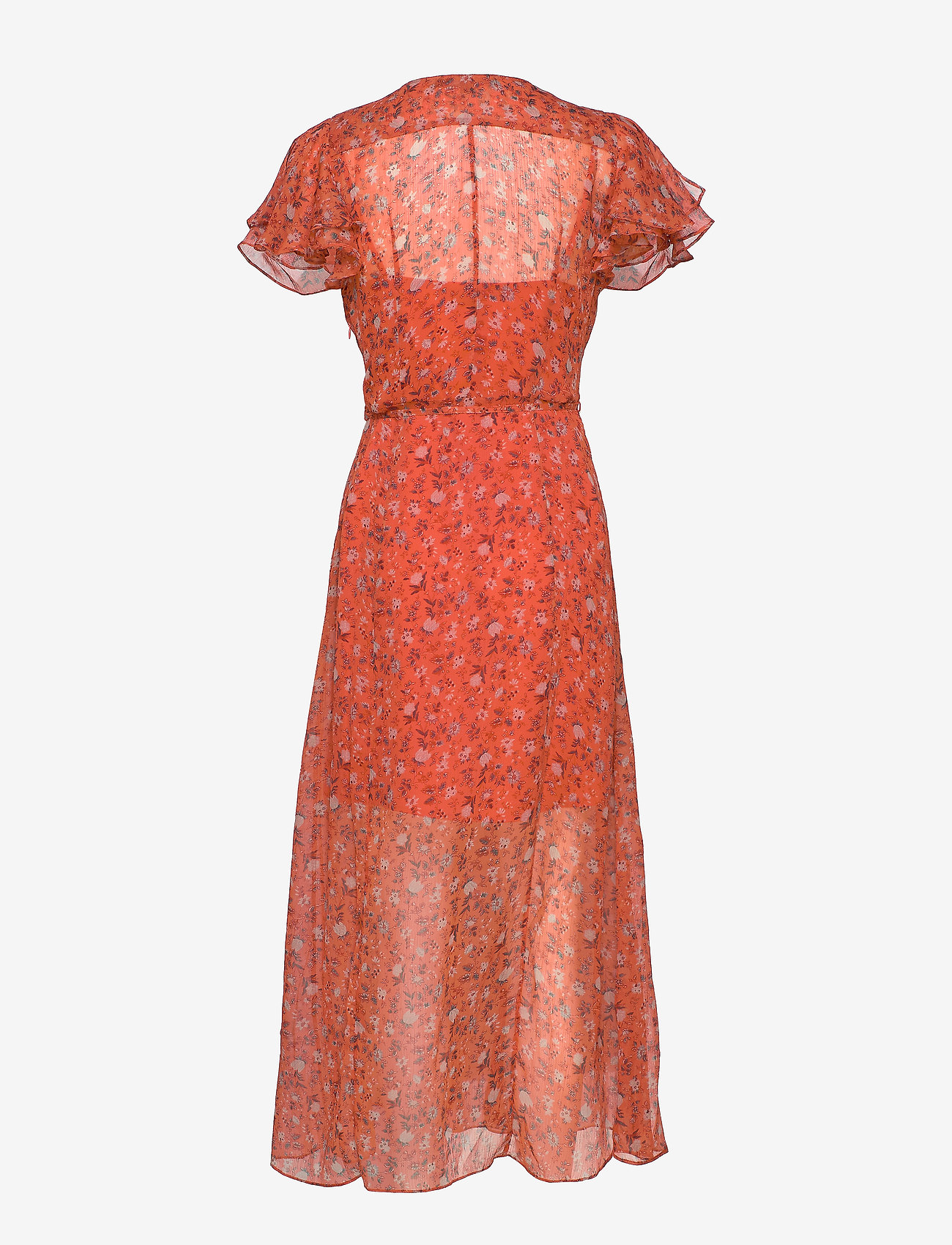 French Connection - ESI CRINKLE 2 MIDI TEA DRESS - pumpkin multi - 1