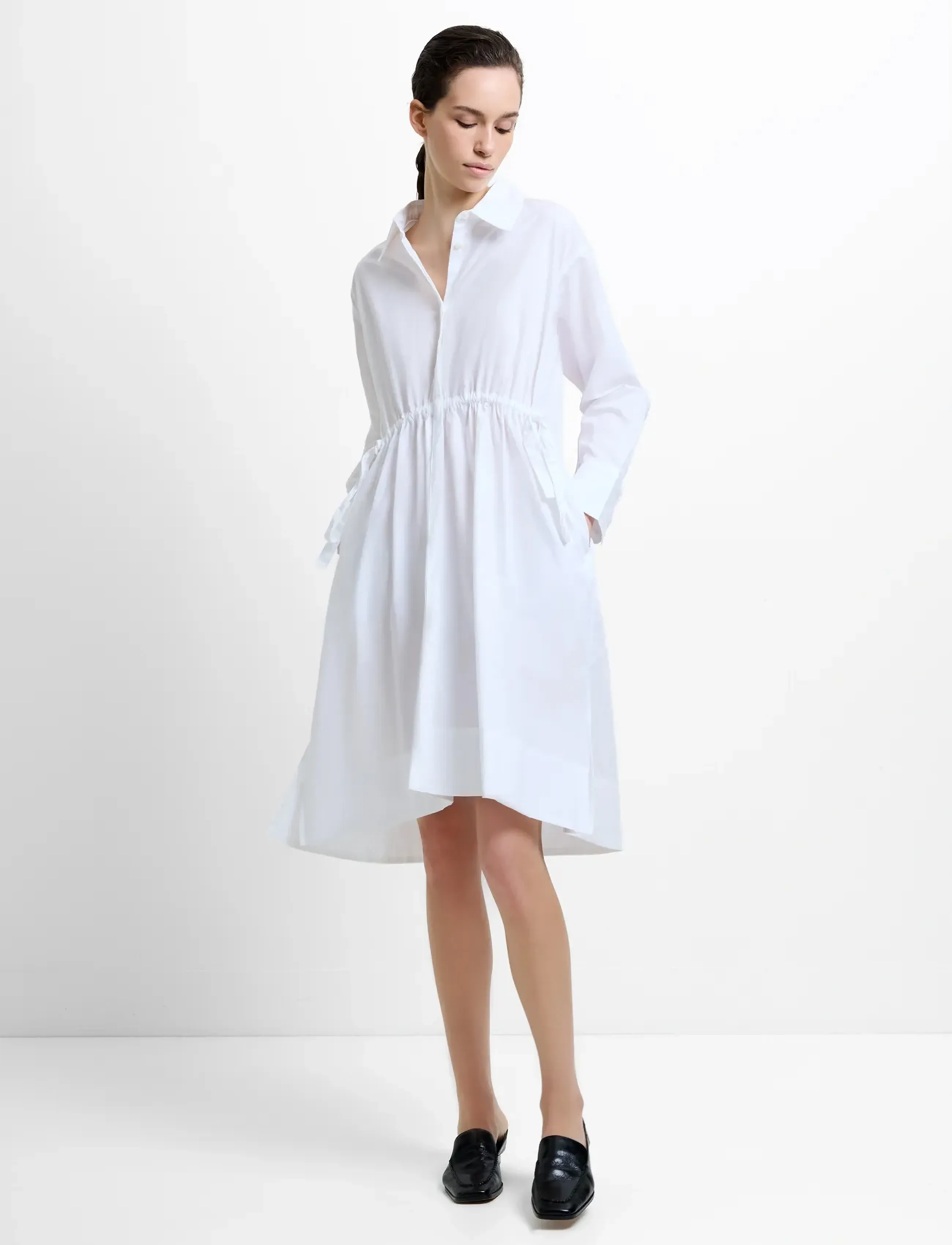 French Connection RHODES POPLIN SHIRT DRESS - Korta klänningar - LINEN WHITE / white