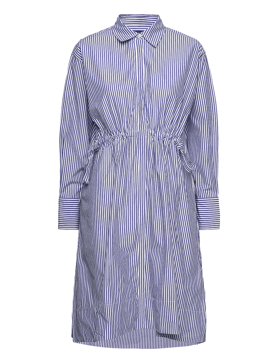 French Connection - RHODES POP STRP SHIRT DRSS - skjortekjoler - linen white/marine - 1