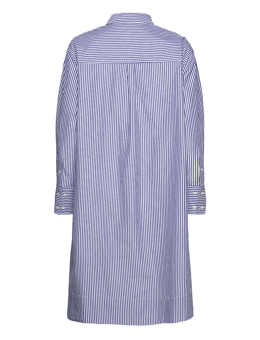 French Connection - RHODES POP STRP SHIRT DRSS - skjortekjoler - linen white/marine - 2