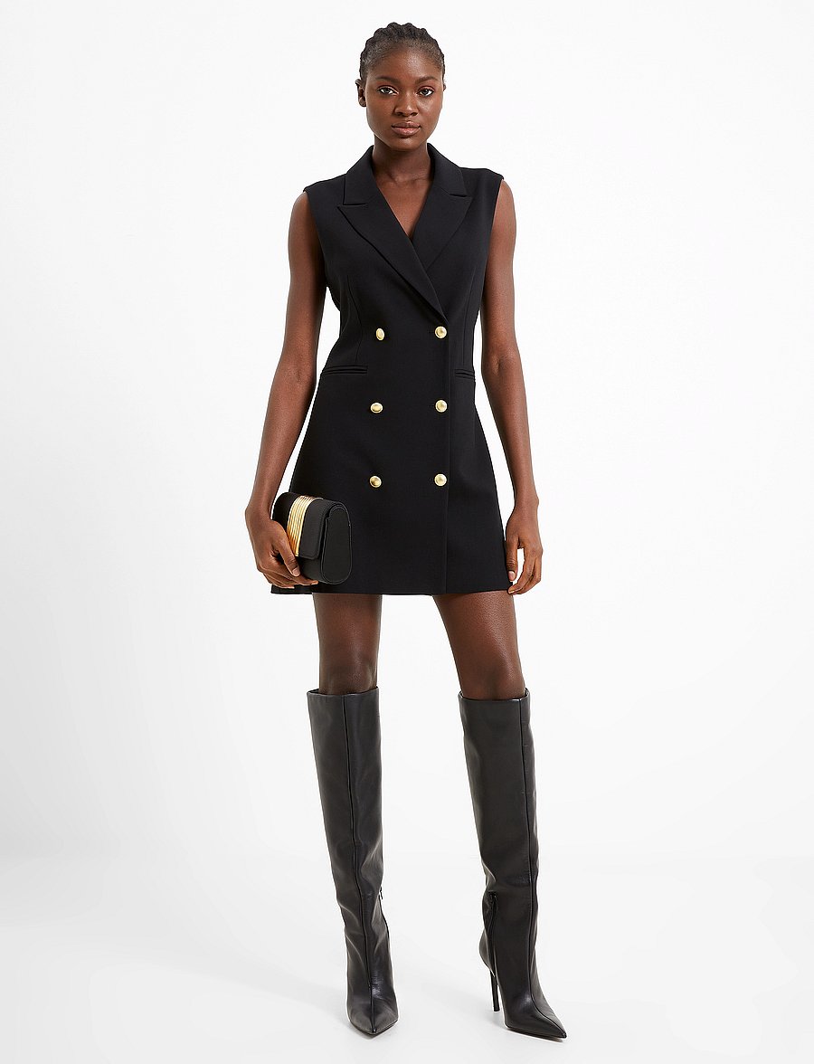 French Connection - WHISPER SLVLSS TUX DRESS - sukienki na imprezę - blackout - 0