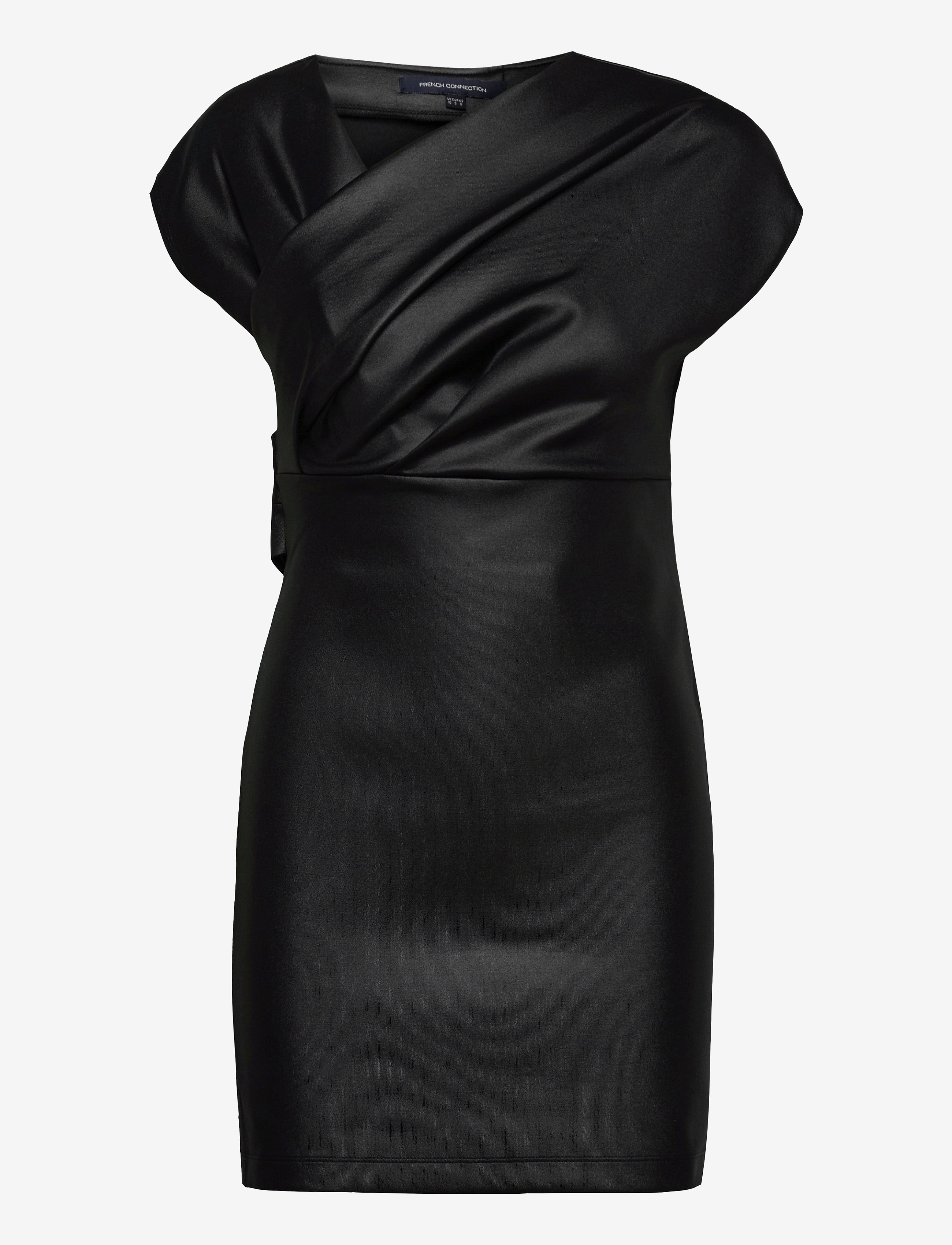 French Connection - TARAH COATED JRSY WRAP DRESS - black - 1