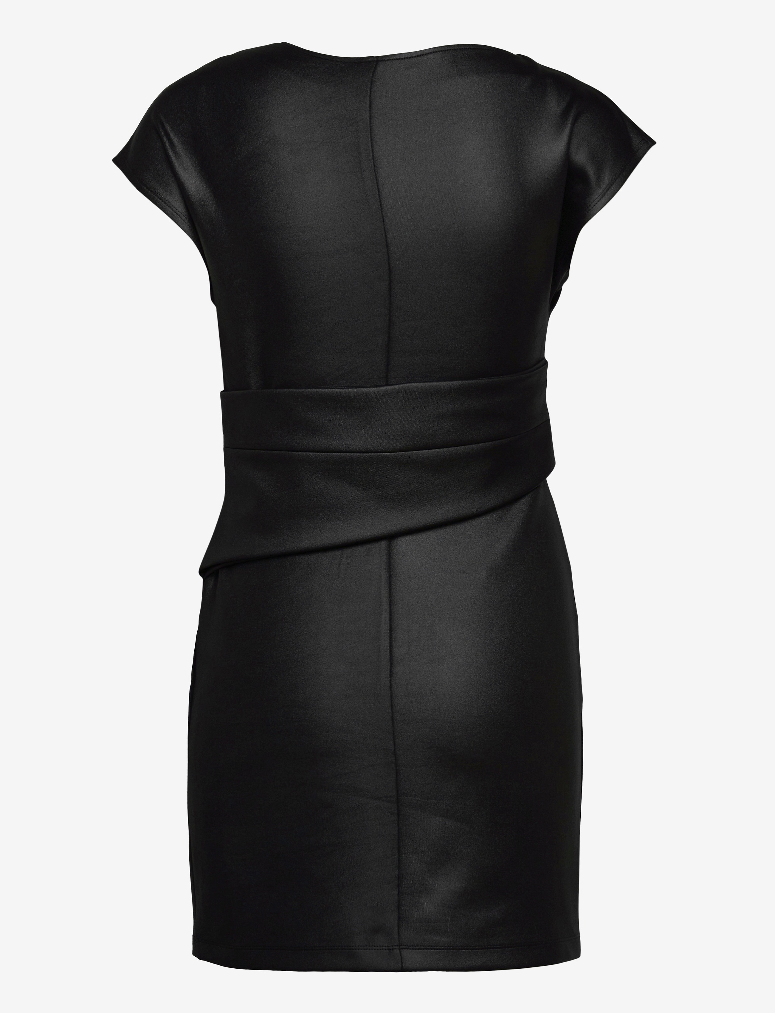 French Connection - TARAH COATED JRSY WRAP DRESS - black - 2